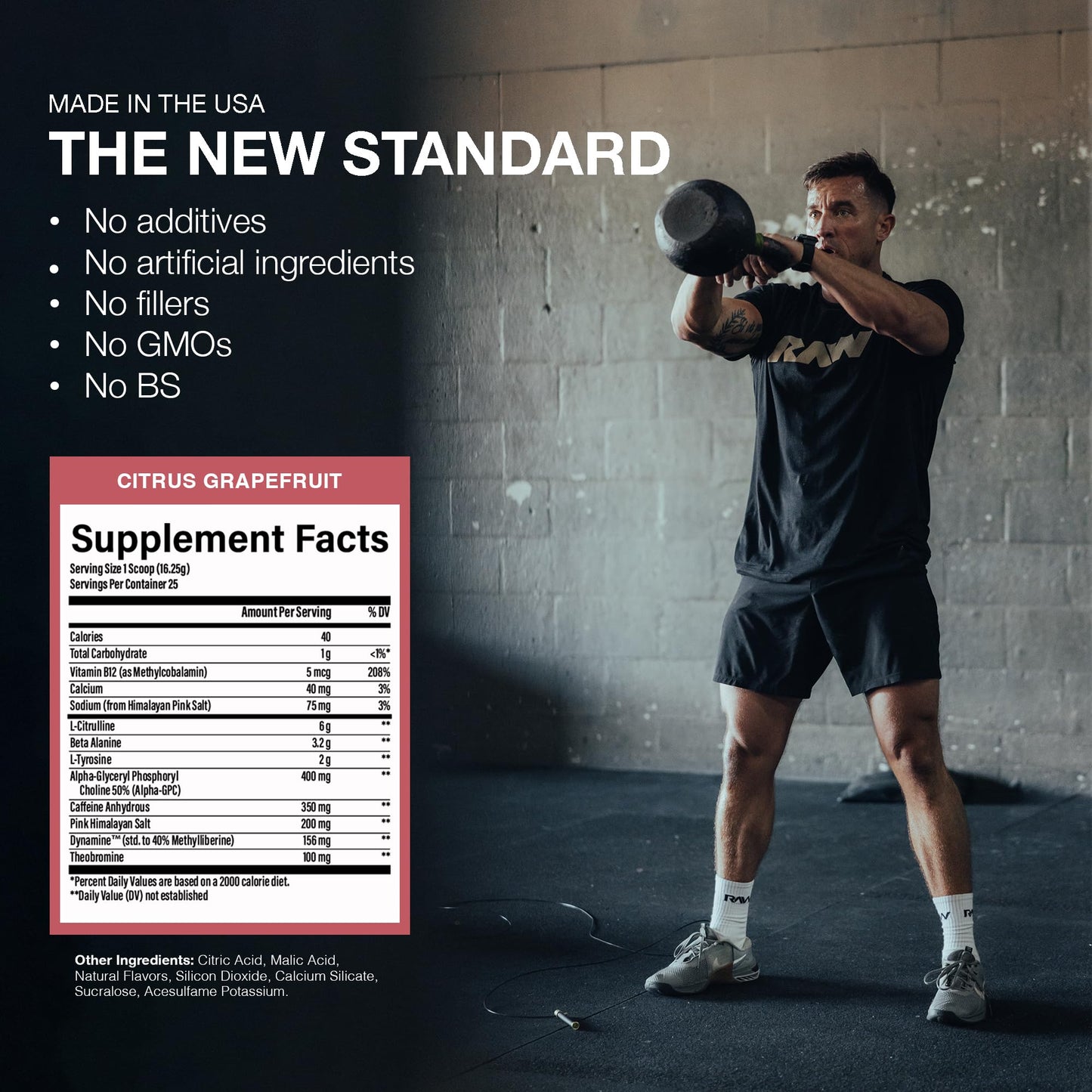 RAW Nutrition - Essential Pre - Chris Bumstead Pre Workout Formula, Sports Nutrition Pre-Workout Powders | Men & Womens Drink, Energy Powder for Working Out (Peach Mango)