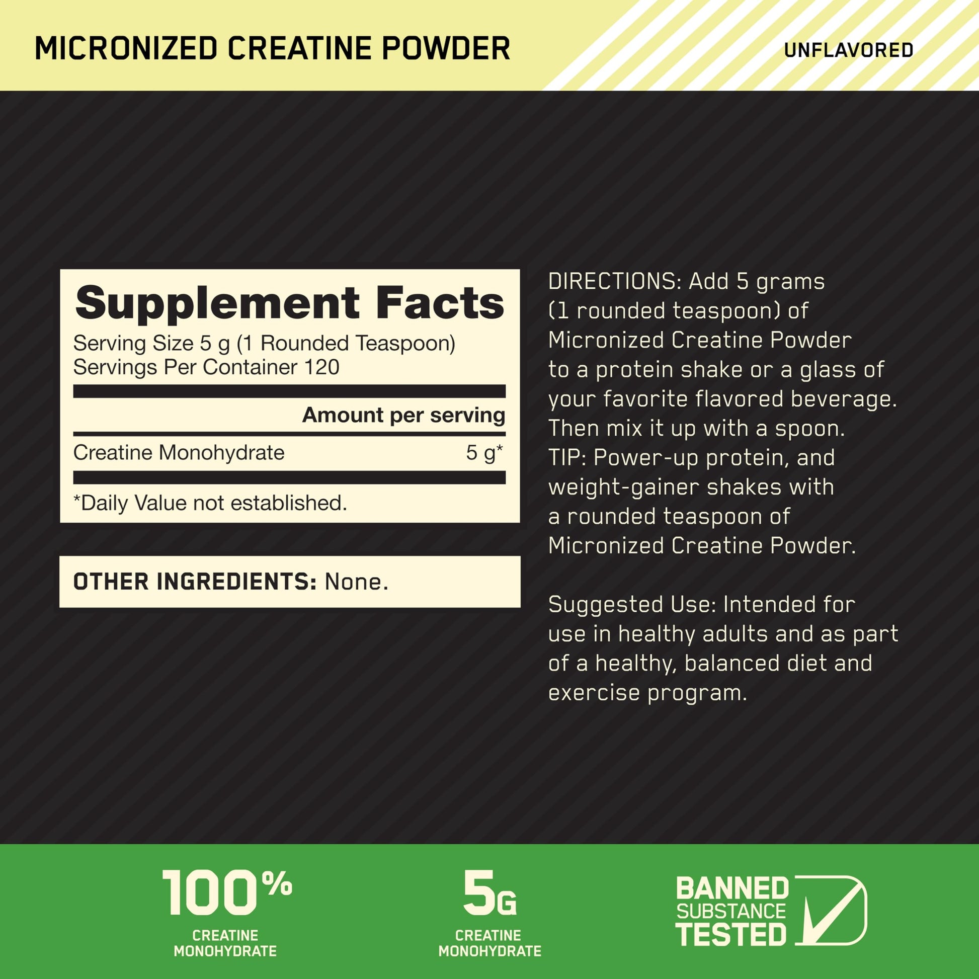 Optimum Nutrition Micronized Creatine Monohydrate Powder, Unflavored, 120 Servings, 600 Grams (Packaging May Vary) Nirvana Guru
