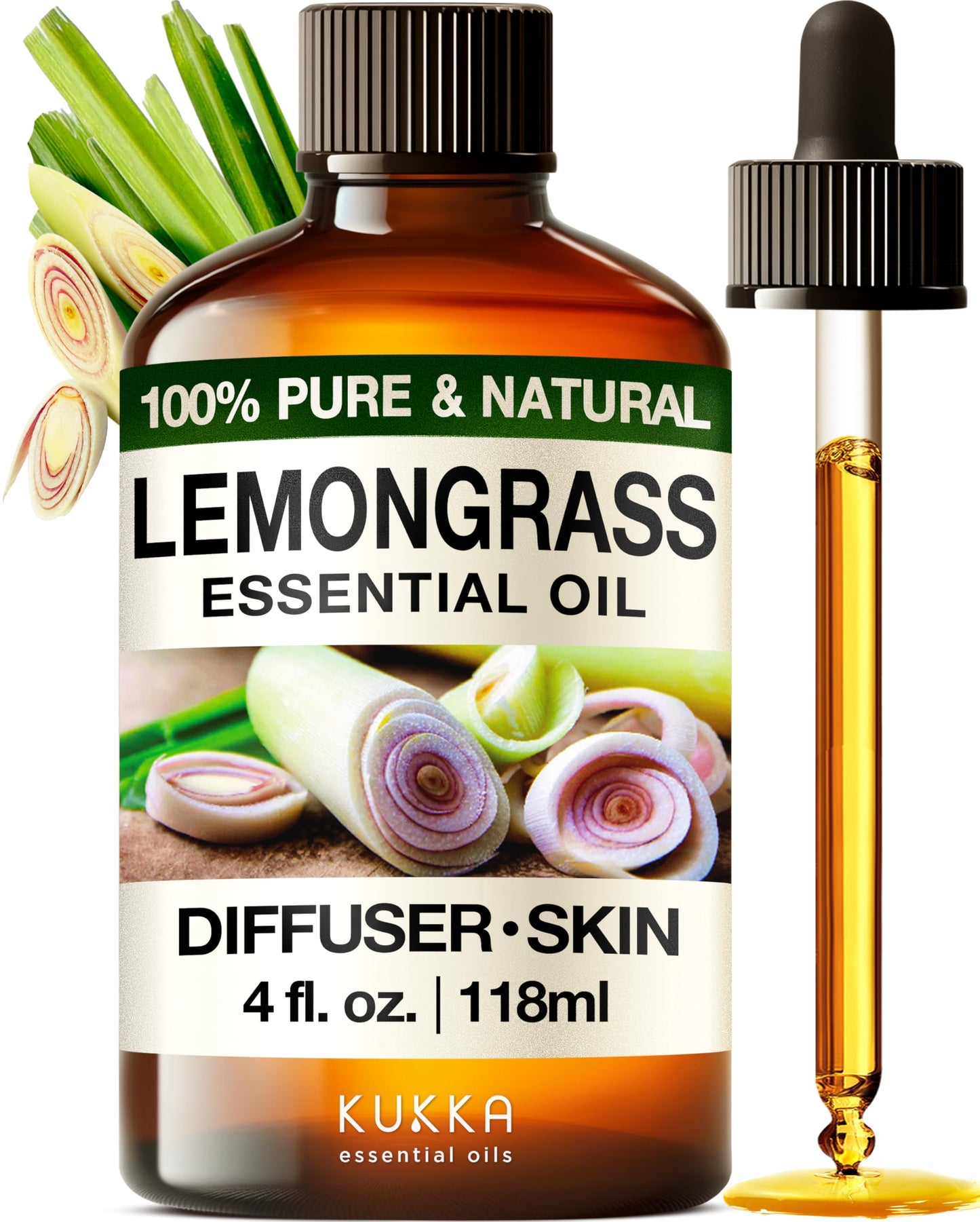 KUKKA essential oils 100% Pure & Natural Lavender Essential Oil for Diffuser, Body, Aromatherapy & Soap Making Scent (4 Fl Oz/118 ml)