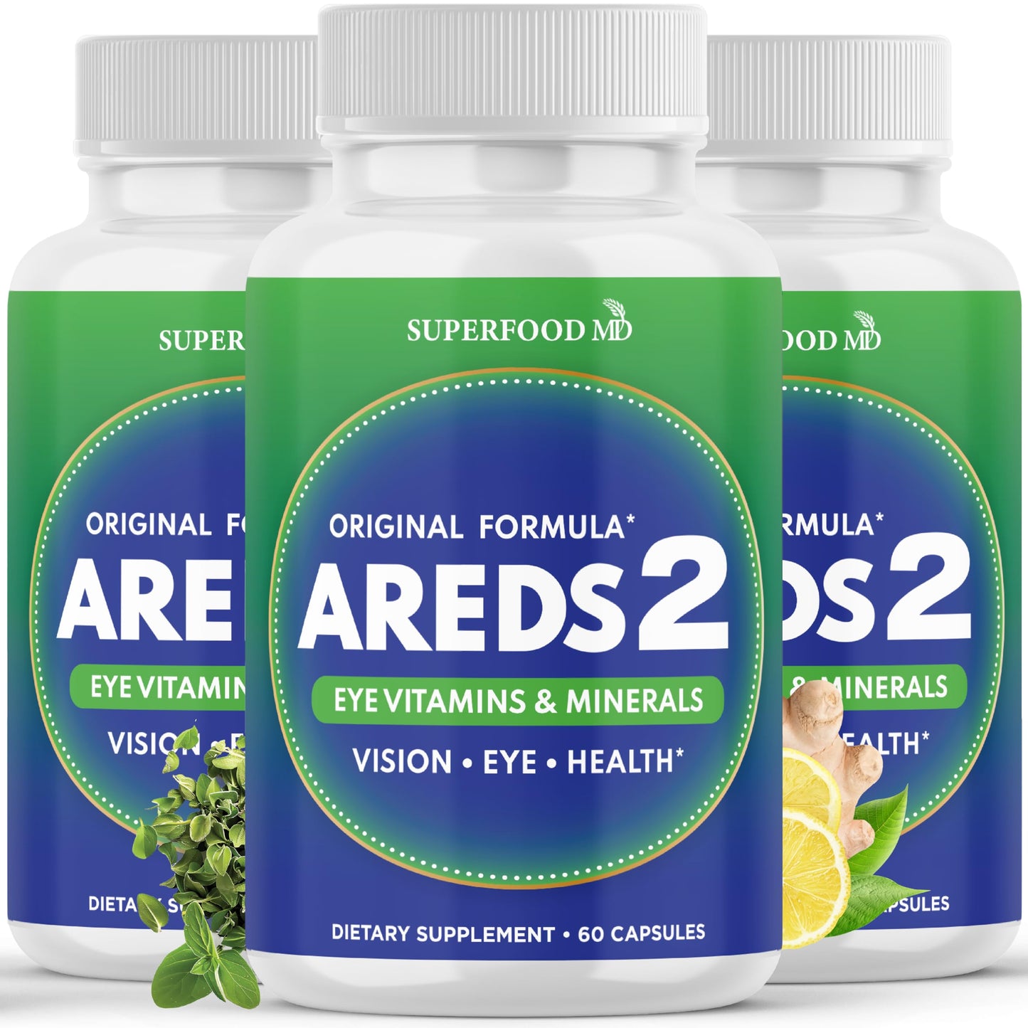 AREDS 2 Eye Vitamin & Mineral Supplement, Contains Lutein, Vitamin C, Zeaxanthin, Zinc & Vitamin E with Added Copper - 120 Count Nirvana Guru