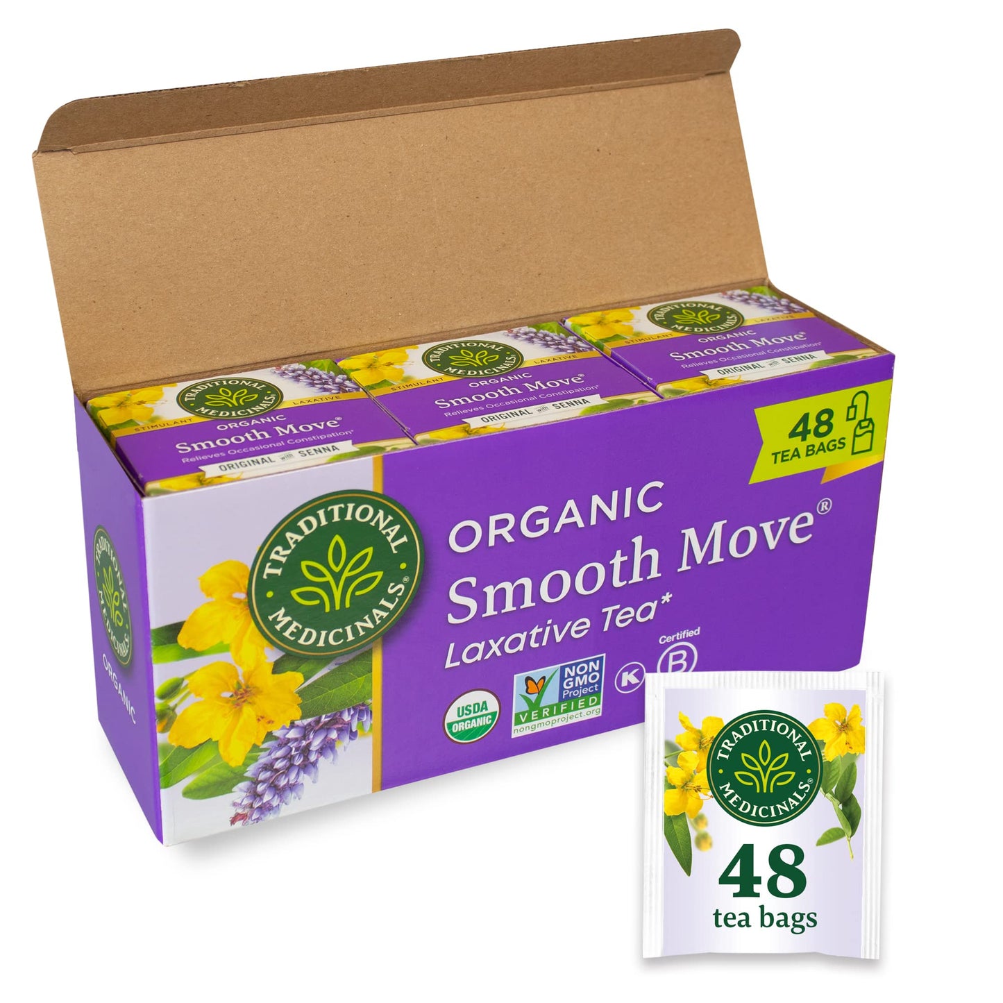 Traditional Medicinals Tea, Organic Smooth Move Peppermint, Relieves Occasional Constipation, Senna, 16 Tea Bags - Nirvana Guru