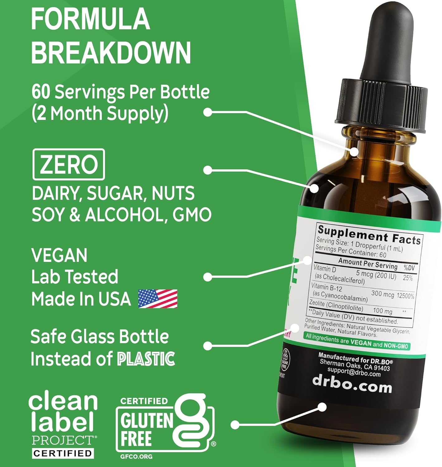 Zeolite Detox for Kids Liquid Drops - Advanced Clinoptilolite with Pure Vitamins B12 & D - Kids Gentle Body Daily Cleanse Focus & Speech Extra Clinoptilolite Zeolite Drops Detox Cleanse Supplement 2oz Nirvana Guru