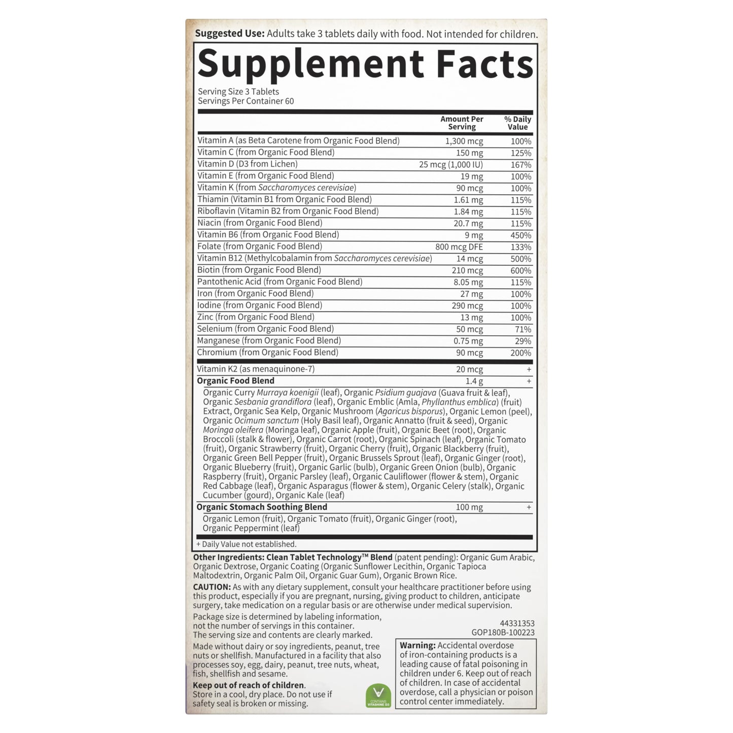 Garden of Life Organics Prenatal Vitamins - 30 Tablets, Prenatal Once Daily Whole Food Vitamins for Women with Folate not Folic Acid, Vitamin D3, Iron, Vegan One a Day Prenatal Multivitamin - Nirvana Guru