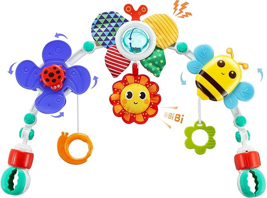 Adjustable Arch Bassinet Toys for Infant & Toddlers, Stroller Arch, Baby Crib Toys with Fascinating Hanging for Stimulating Baby’s Senses and Developing Motor Skills nirvanaguru