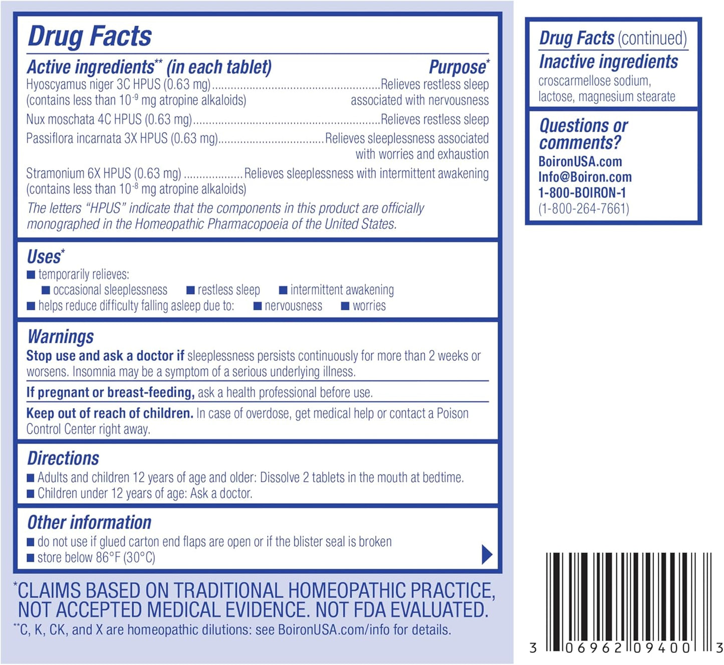 Boiron SleepCalm Sleep Aid for Deep, Relaxing, Restful Nighttime Sleep - Melatonin-Free and Non Habit-Forming - 60 Count (Pack of 2) - Nirvana Guru