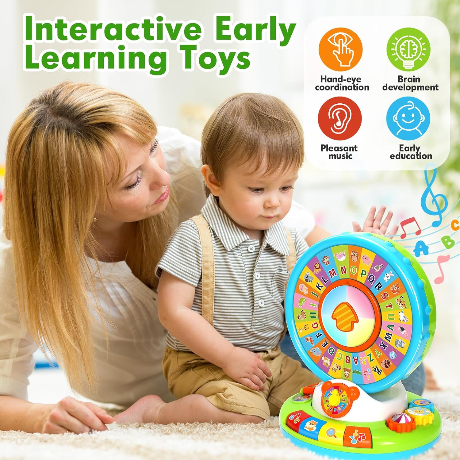 Learning Toy for Kids 1 2 3 Year Old Boys Girls, Spin and Sing Alphabet Zoo with Sounds, Interactive Educational Toys for Toddler 2-3, First Christmas 1st Birthday Gifts Toy Nirvana Guru