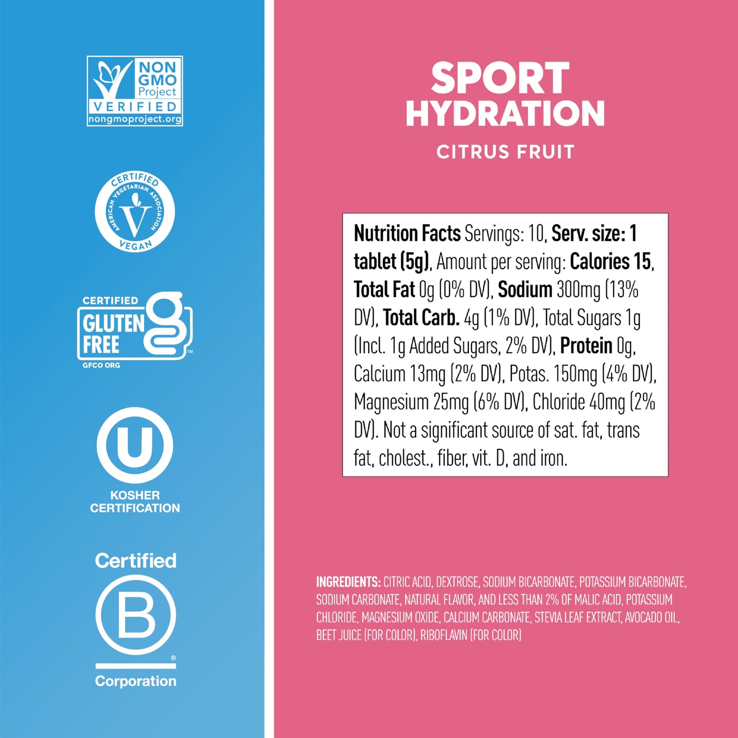 Nuun Sport Electrolyte Tablets with Magnesium, Calcium, Potassium, Chloride & Sodium, Gluten Free & Vegan, Strawberry Lemonade, 4 Pack (40 Servings Total)