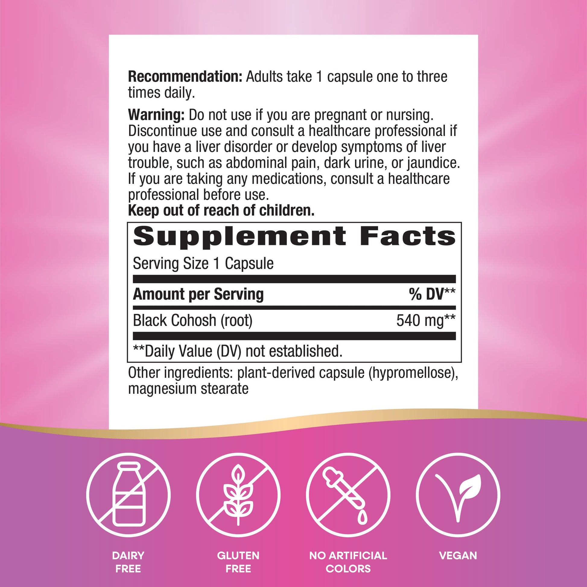 Nature's Way Black Cohosh Root, Traditional Support for Women's Health*, 540 mg per Serving, Non-GMO Project Verified, 180 Capsules - Nirvana Guru