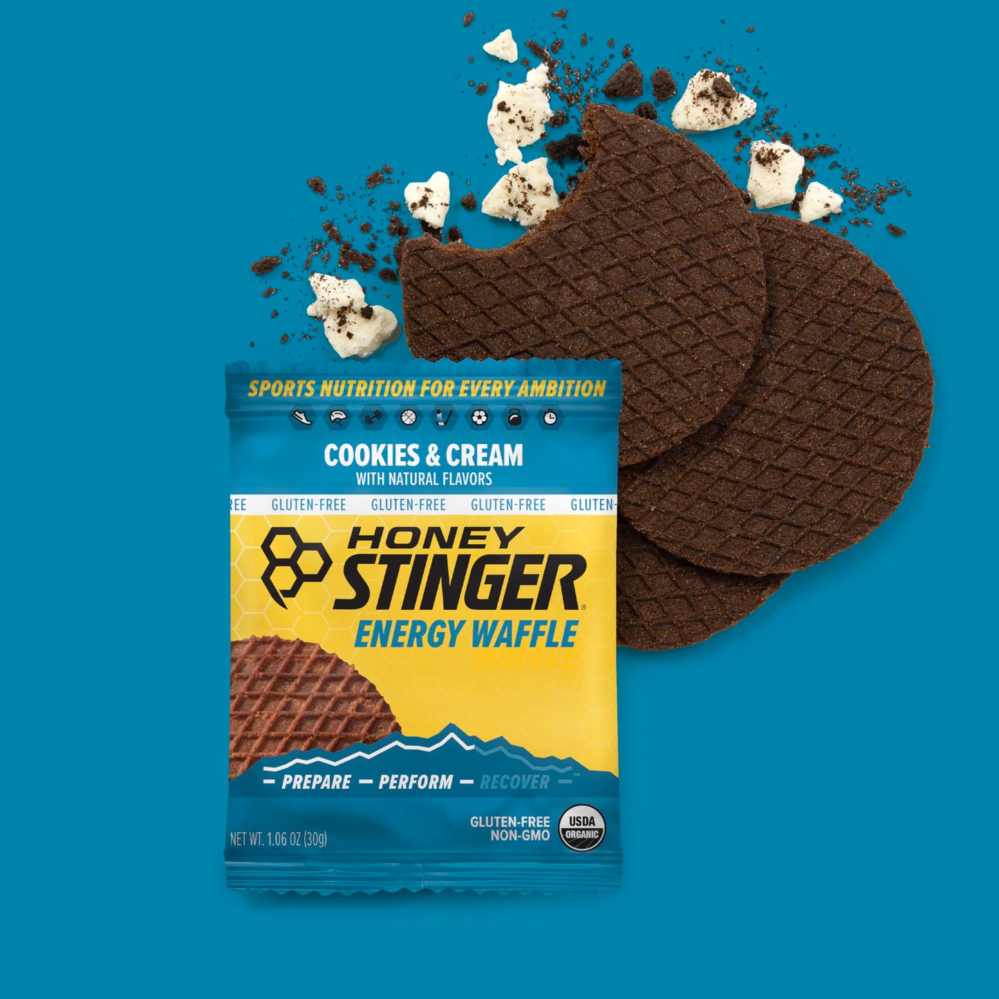 Honey Stinger Organic Honey Waffle Energy Stroopwafel for Exercise, Endurance and Performance Sports Nutrition for Home & Gym, Pre and Post Workout Box of 16 Waffles, 16.96 Ounce (Pack of 16)