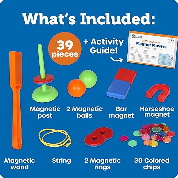 Learning Resources STEM Explorers -Ages 5+, Magnet Movers, Critical Thinking Skills, STEM Certified Toys, Magnets Kids,Magnet Set,Back to School Supplies,39 Pieces nirvanaguru