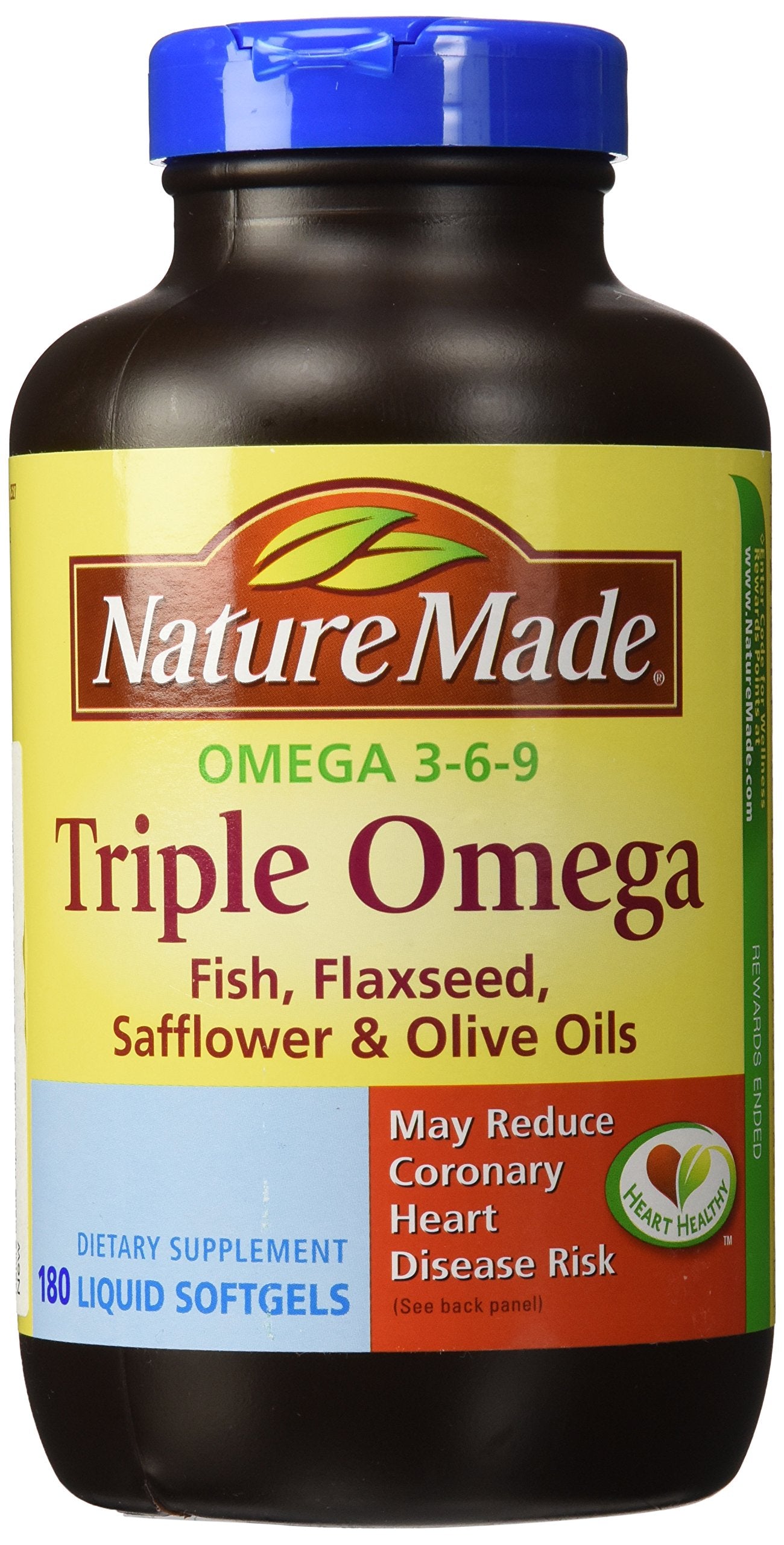 Nature Made Triple Omega 3 6 9 Supplements, Flaxseed, Safflower & Olive Oils, Fish Free Omega 3 Fatty Acid Supplement, 150 Softgels, 75 Day Supply - Nirvana Guru