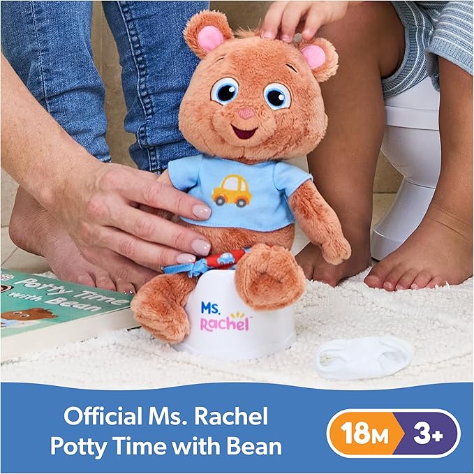Ms. Rachel Potty Time with Bean, 11” Plush Teddy Bear with Play Toilet & Accessories, Toddler Toys for Girls & Boys for Ages 18 Months to 3+ Nirvana Guru