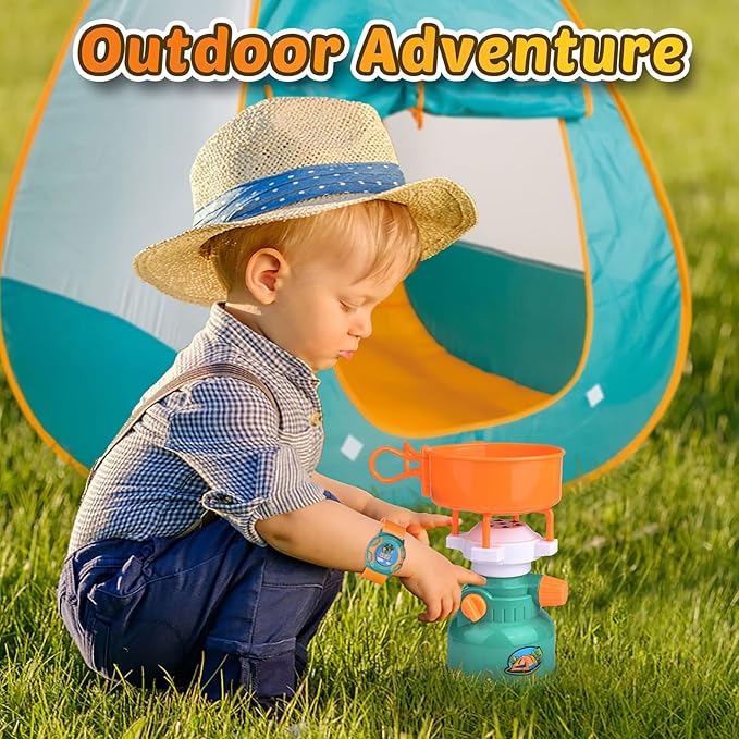 FUN LITTLE TOYS Pop Up Play Tent with Camping Gear and Tools Set, Outdoor Toys for Kids Nirvana Guru