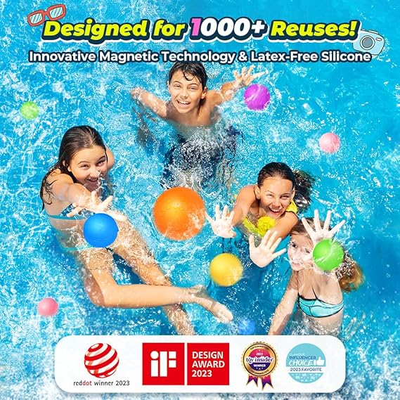 12Pcs Reusable Water Balloons, Pool Beach water Toys for Boys and Girls, Outdoor Summer Toys for Kids Ages 3-12 Nirvana Guru