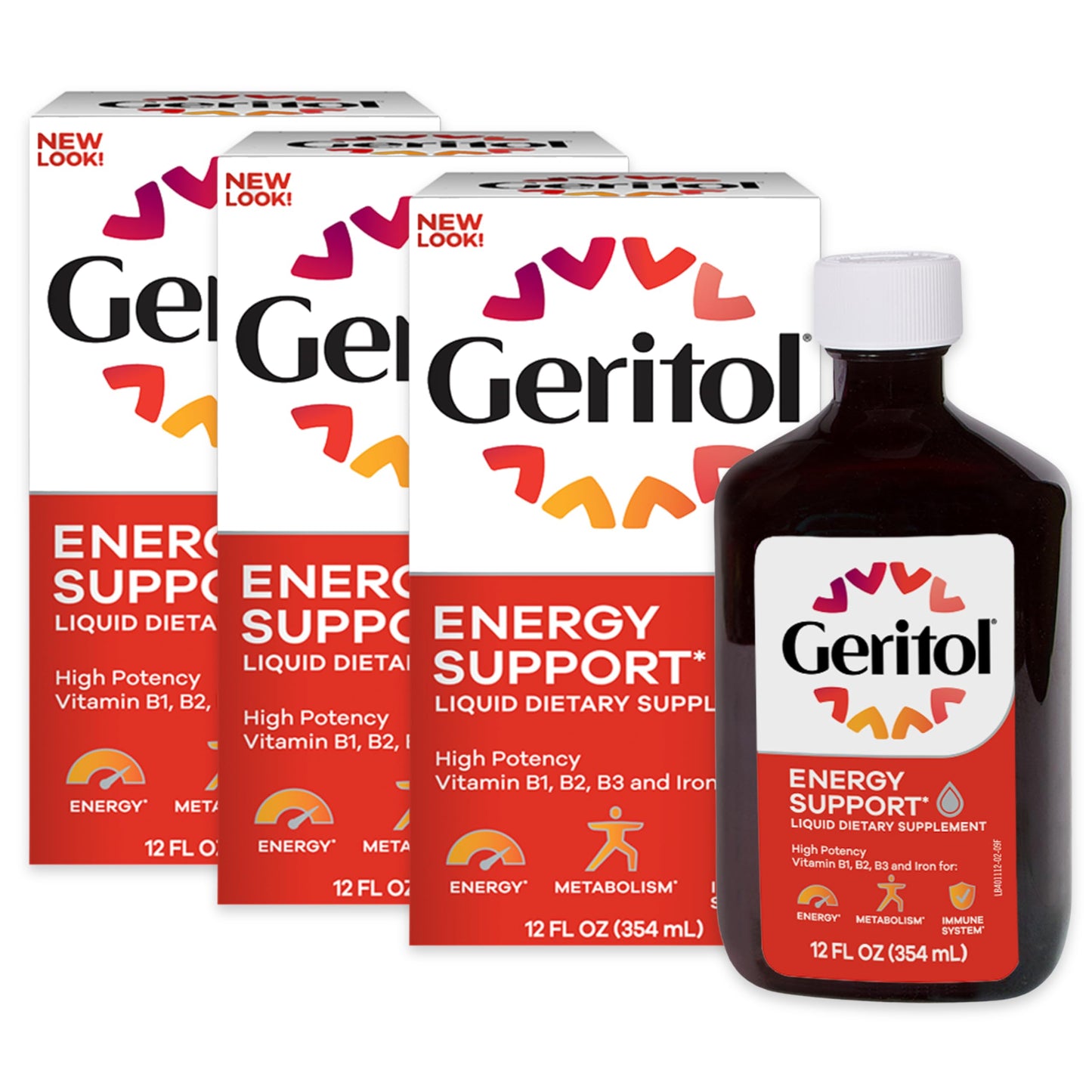 Geritol Liquid Vitamin and Iron Supplement, Energy Support, Contains High Potency B-Vitamins and Iron, Pleasant Tasting, Easy to Swallow, No Artificial Sweeteners, Non-GMO, 12 Oz Nirvana Guru