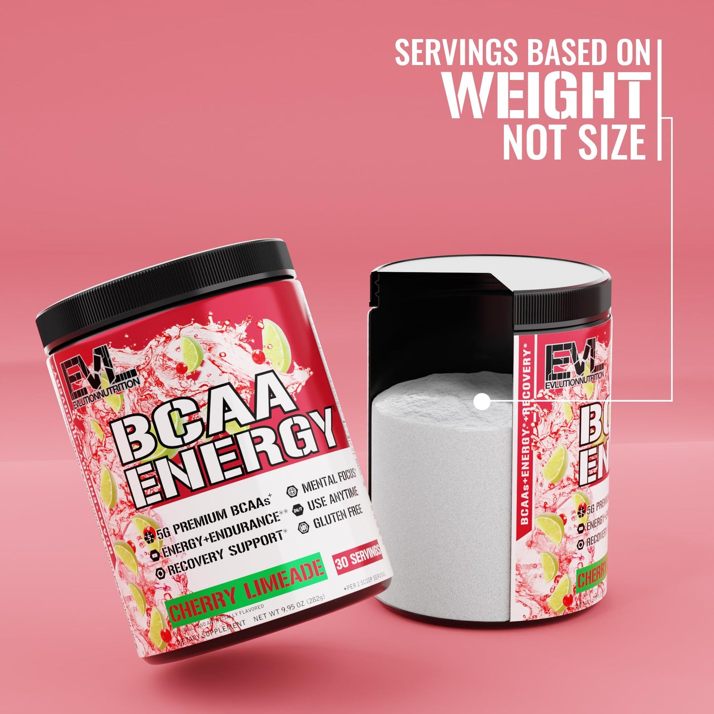 EVL BCAAs Amino Acids Powder - BCAA Energy Pre Workout Powder for Muscle Recovery Lean Growth and Endurance - Rehydrating Post Workout Recovery Drink with Natural Caffeine - Pink Lemonade Nirvana Guru