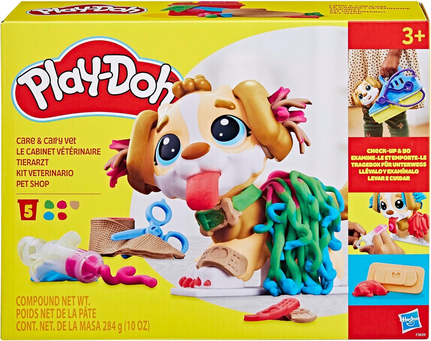 Play-Doh Care 'n Carry Vet Playset for Kids 3 Years and Up with Toy Dog, Storage, 10 Tools, and 5 Modeling Compound Colors, Non-Toxic Nirvana Guru