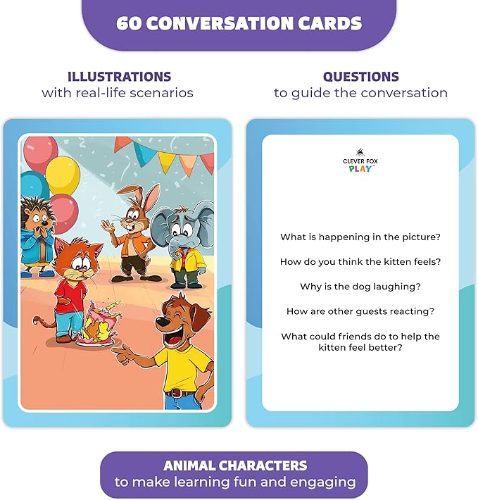 Who What Why Conversation Cards for Kids – Learning Materials for Social Skills, Emotional Intelligence & Critical Thinking – Speech Therapy Resources, Articulation & Sequencing Card Game, Ages 4+ nirvanaguru