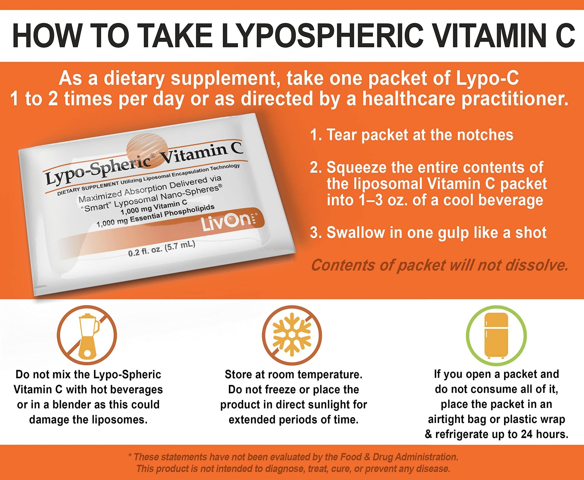 LivOn Laboratories Lypo–Spheric Liposomal Vitamin C 1000mg - No Sugar, Immune Support, Plant Based - Easy to Swallow, Absorbable, Individual Packets - Non–GMO, Gluten Free(0.2floz30 Packets) Nirvana Guru