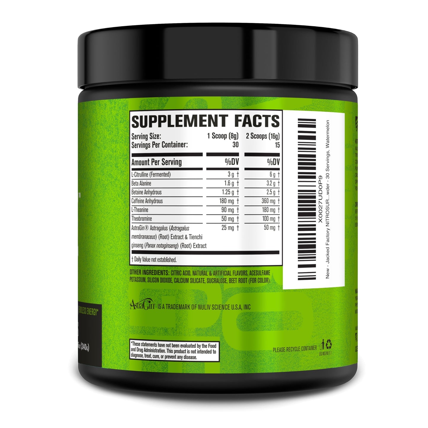 Jacked Factory NITROSURGE Pre Workout Supplement - Energy Booster, Instant Strength Gains, Clear Focus & Intense Pumps - NO Booster & Powerful Preworkout Energy Powder - 30 Servings, Blue Raspberry