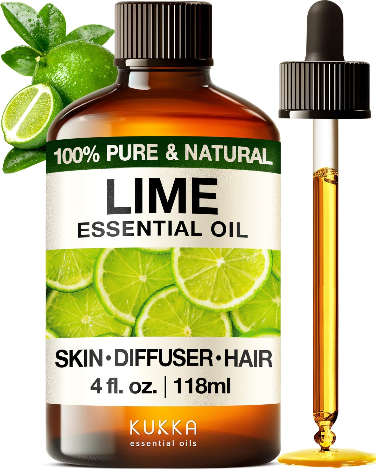 KUKKA essential oils 100% Pure & Natural Lavender Essential Oil for Diffuser, Body, Aromatherapy & Soap Making Scent (4 Fl Oz/118 ml)