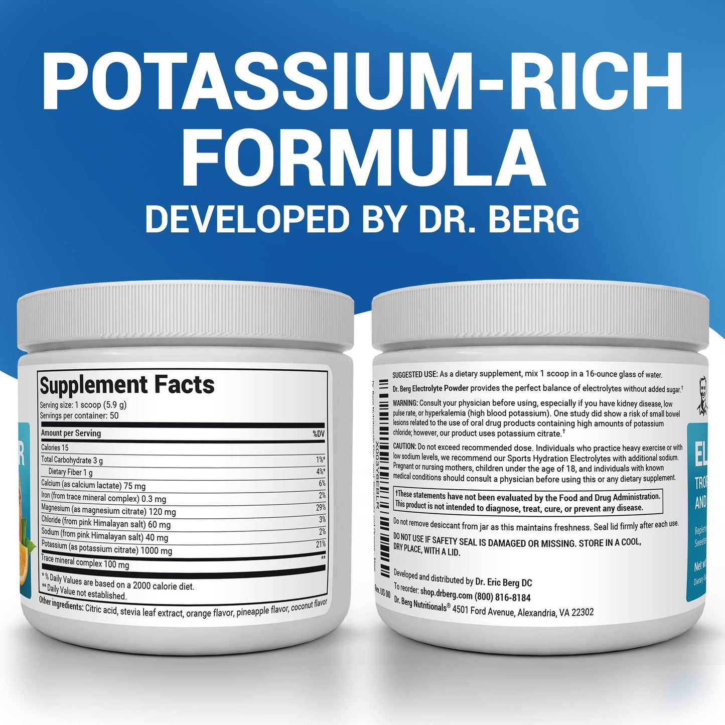 Dr. Berg Zero Sugar Hydration Keto Electrolyte Powder - Enhanced w/ 1000 mg of Potassium & Real Pink Himalayan Salt (NOT Table Salt) - Raspberry & Lemon Flavor Hydration Drink Supplement, 100 Servings Nirvana Guru