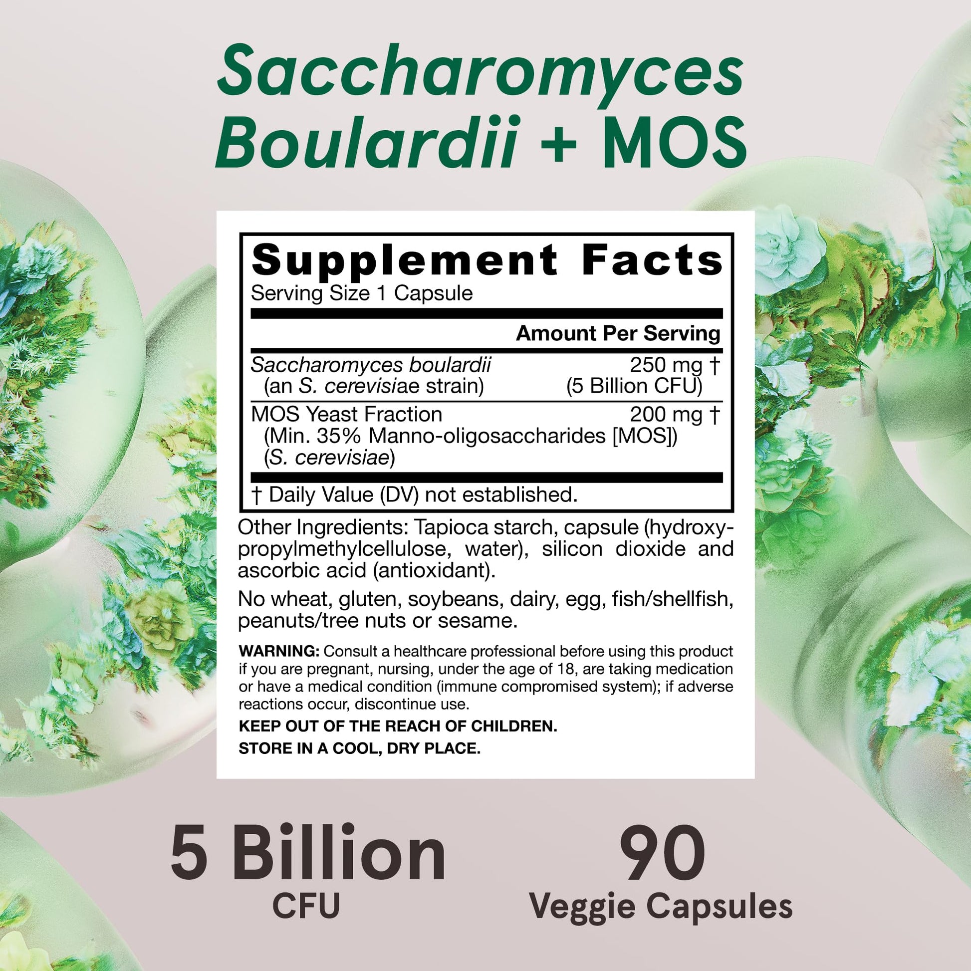 Jarrow Formulas Saccharomyces Boulardii Probiotics + MOS 5 Billion CFU Probiotic Yeast for Intestinal Health Support, Gut Health Supplements for Women and Men, 180 Veggie Capsules, 180 Day Supply - Nirvana Guru