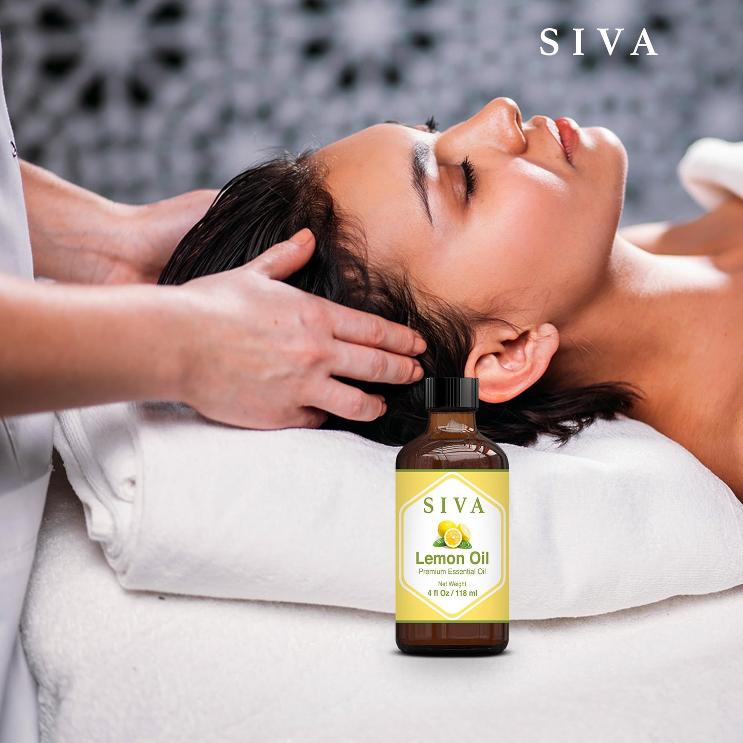 SIVA Lavender Essential Oil - 4 Fl Oz – Natural Lavender Oil - for Diffuser, Face, Skin Care, Aromatherapy, Hair Care, Scalp and Body Massage - with Dropper - Nirvana Guru