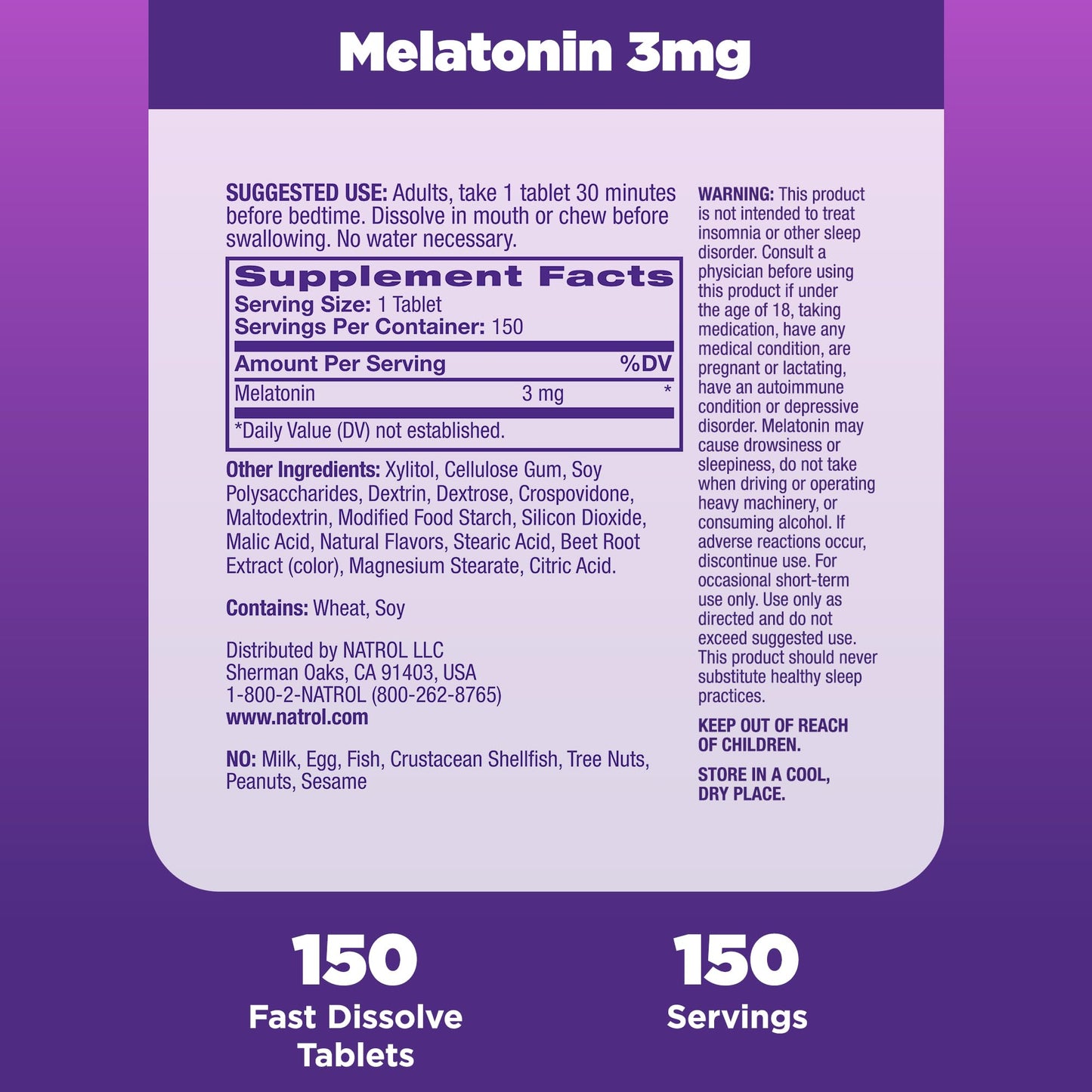 Natrol Melatonin 3 mg Time Release, Dietary Supplement to Minimize Wake Ups, Nighttime Sleep Aid, 100 Tablets, Up to a 100 Day Supply Nirvana Guru