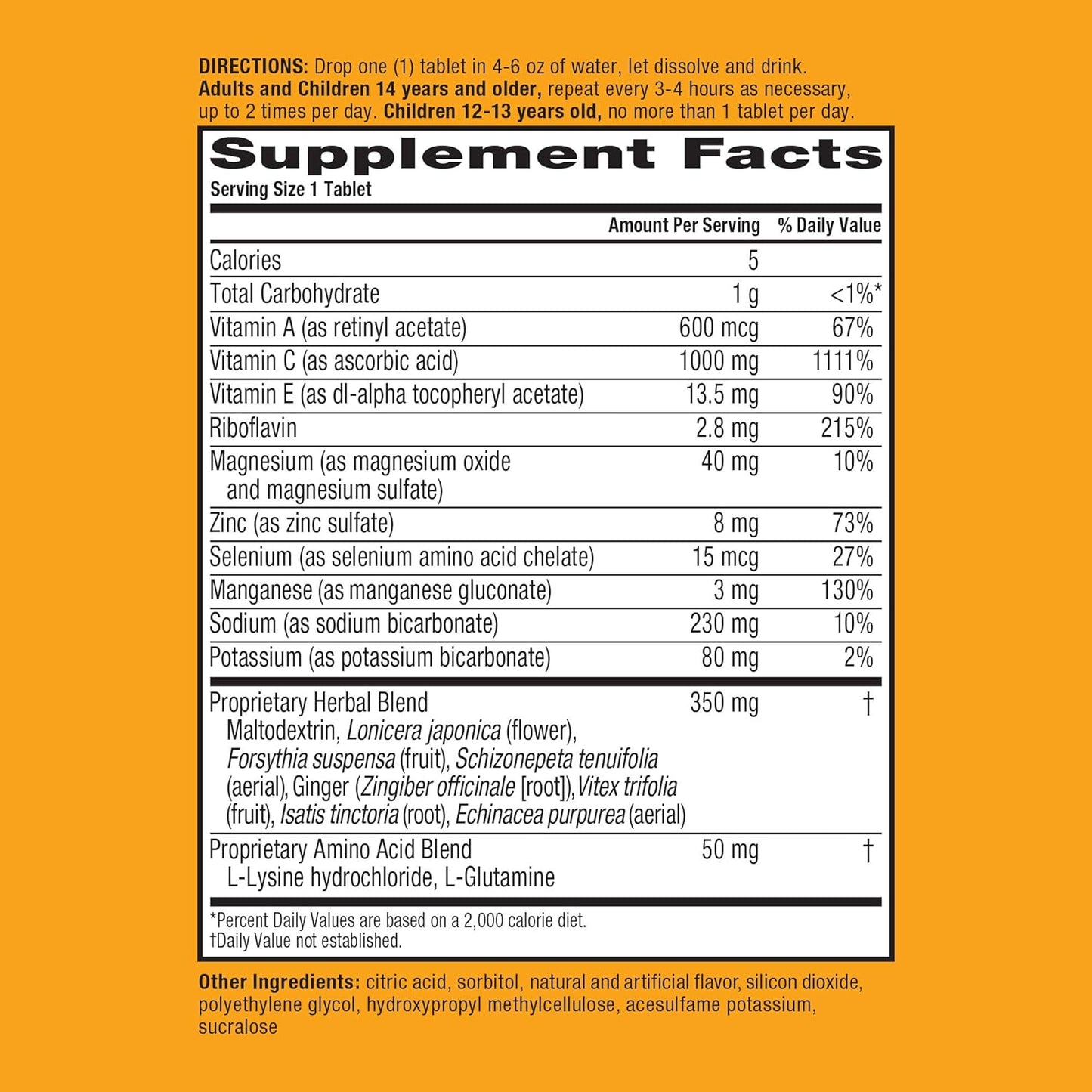 Airborne Zesty Orange Effervescent Tablets,1000mg of Vitamin C - Immune Support Supplement 30ea Nirvana Guru