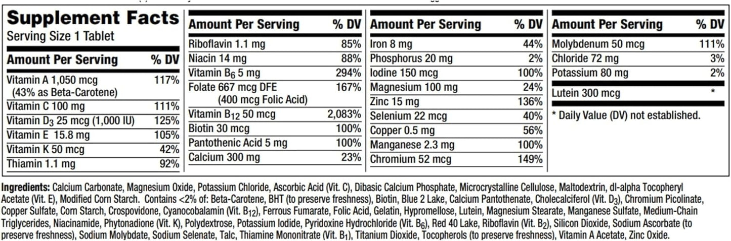 Centrum Silver Women's Multivitamin for Women 50 Plus, Multivitamin/Multimineral Supplement with Vitamin D3, B Vitamins, Non-GMO Ingredients, Supports Memory and Cognition in Older Adults - 200 Ct