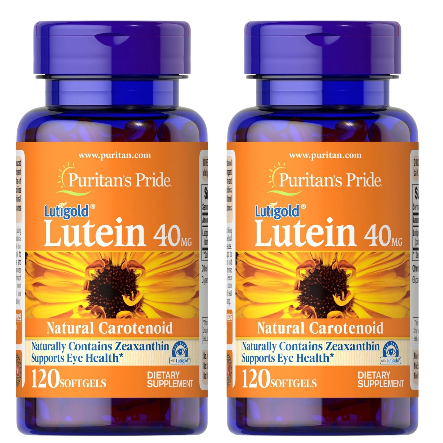 Puritan's Pride Premium Lutigold Lutein Carotenoid 40mg with Zeaxanthin for Men and Women, Dietary Supplement for Eye Health Support, 8 Month Supply, 120 Easy-to-Swallow Softgels Nirvana Guru