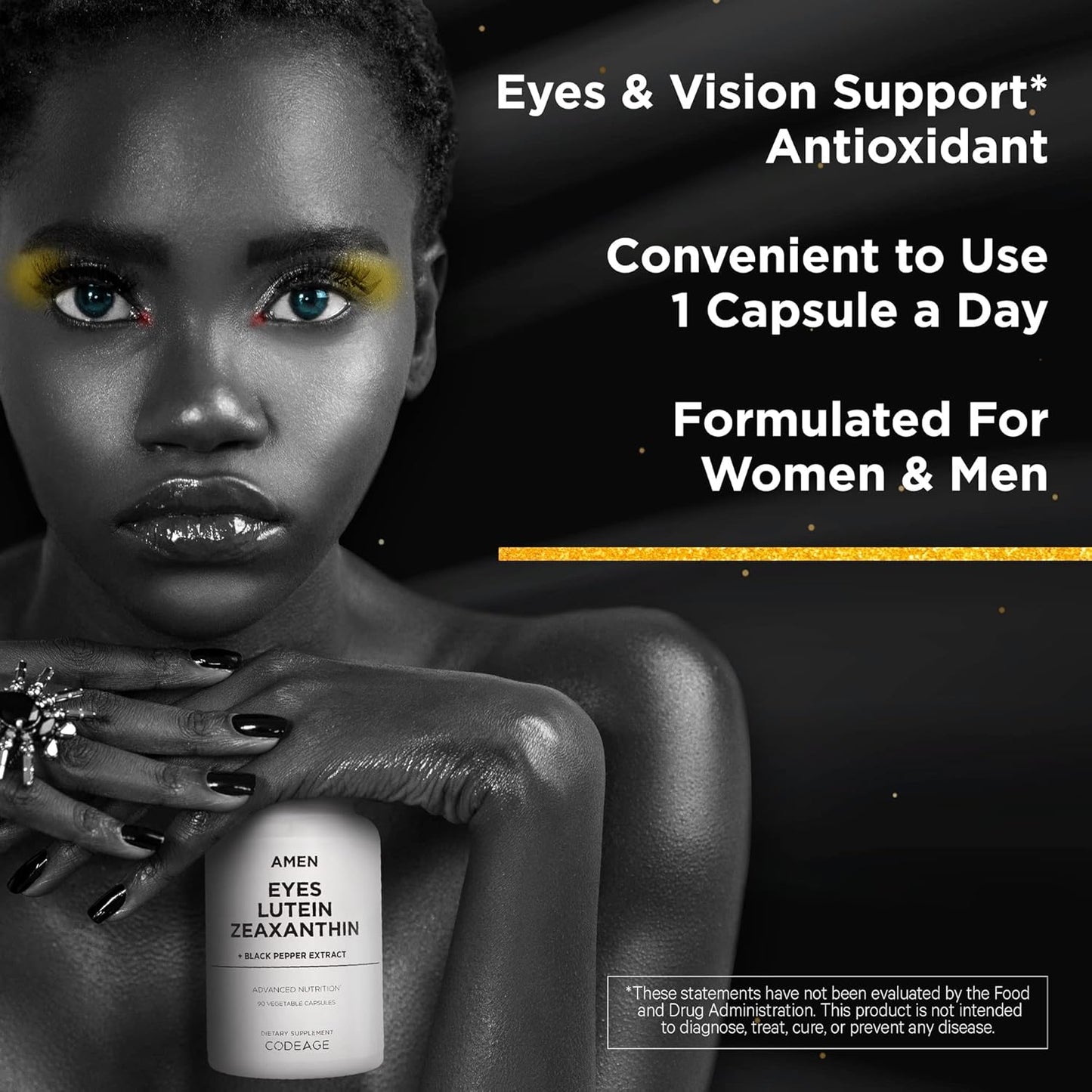 Amen Eyes Lutein Zeaxanthin Supplement - Eyes Vitamins - Lutein and Zeaxanthin from Marigold Extract, Red Beet Root Powder, Black Pepper Fruit Extract - 3-Month Supply Eye Care - Non-GMO - 90 Capsules Nirvana Guru