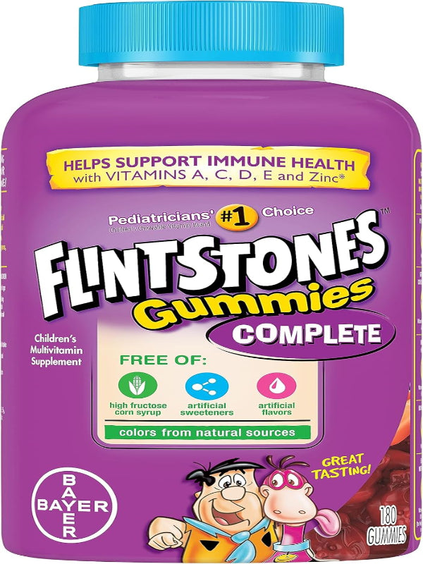 Flintstones Vitamins Complete Gummies, Kids Vitamins with Vitamin C for Toddlers and Children, Kids Multivitamin with Vitamin A, B6, B12, E & Zinc, 180 Count Nirvana Guru