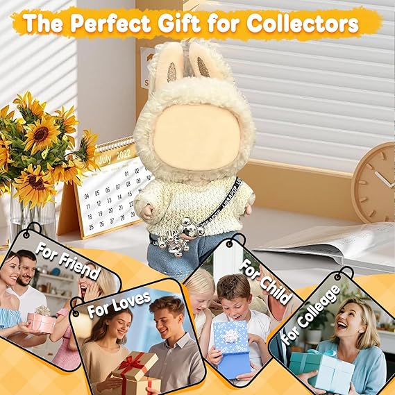 17cm Doll Clothes(NO Doll), Cute Dolls Outfit Accessories with Sweater + Denim Jeans + Pants, Small Kawaii Clothes Set for Dolls(Style 4) nirvanaguru