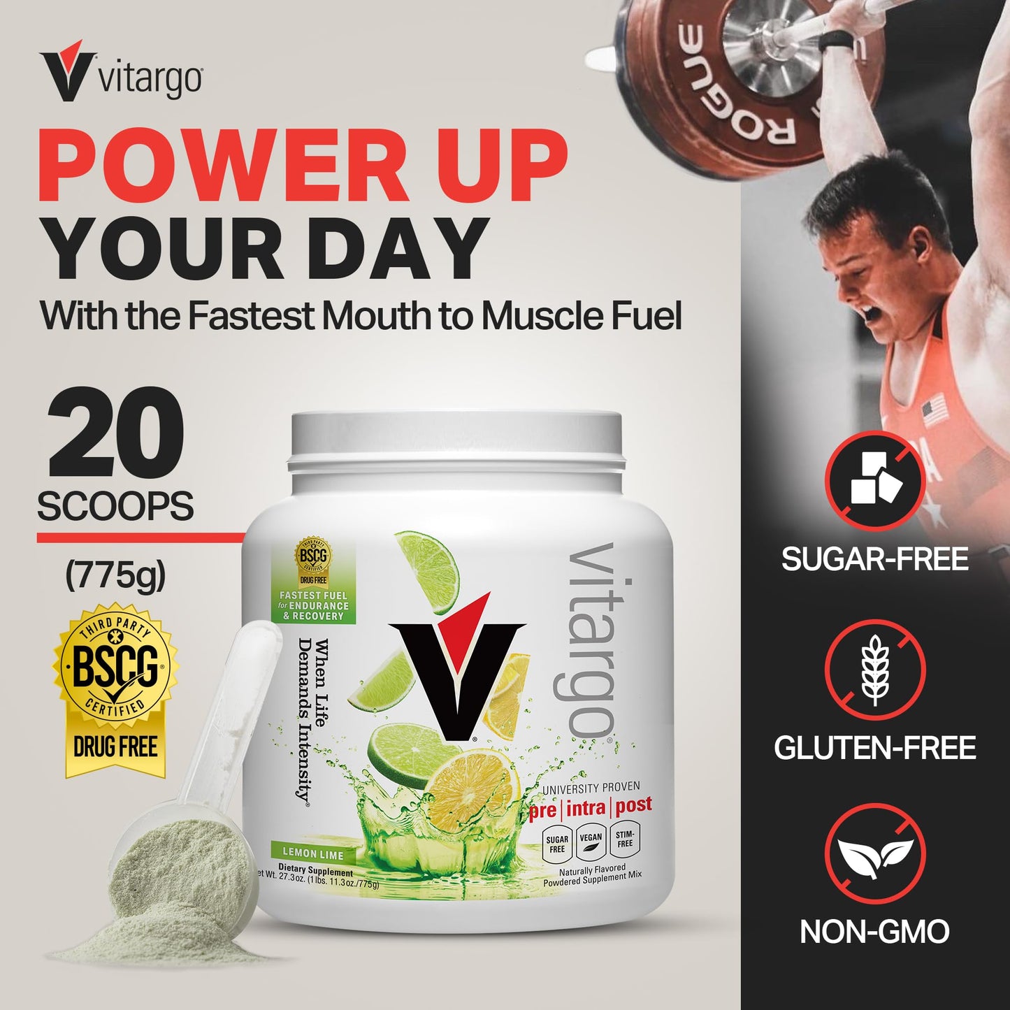 Vitargo Carbohydrate Powder, 2X Faster Absorbing, 4.4 LB Plain, Pre, Intra & Post, Sugar-Free Complex Carb Powder for Recovery, Endurance & Muscle Gain, Made in USA Nirvana Guru