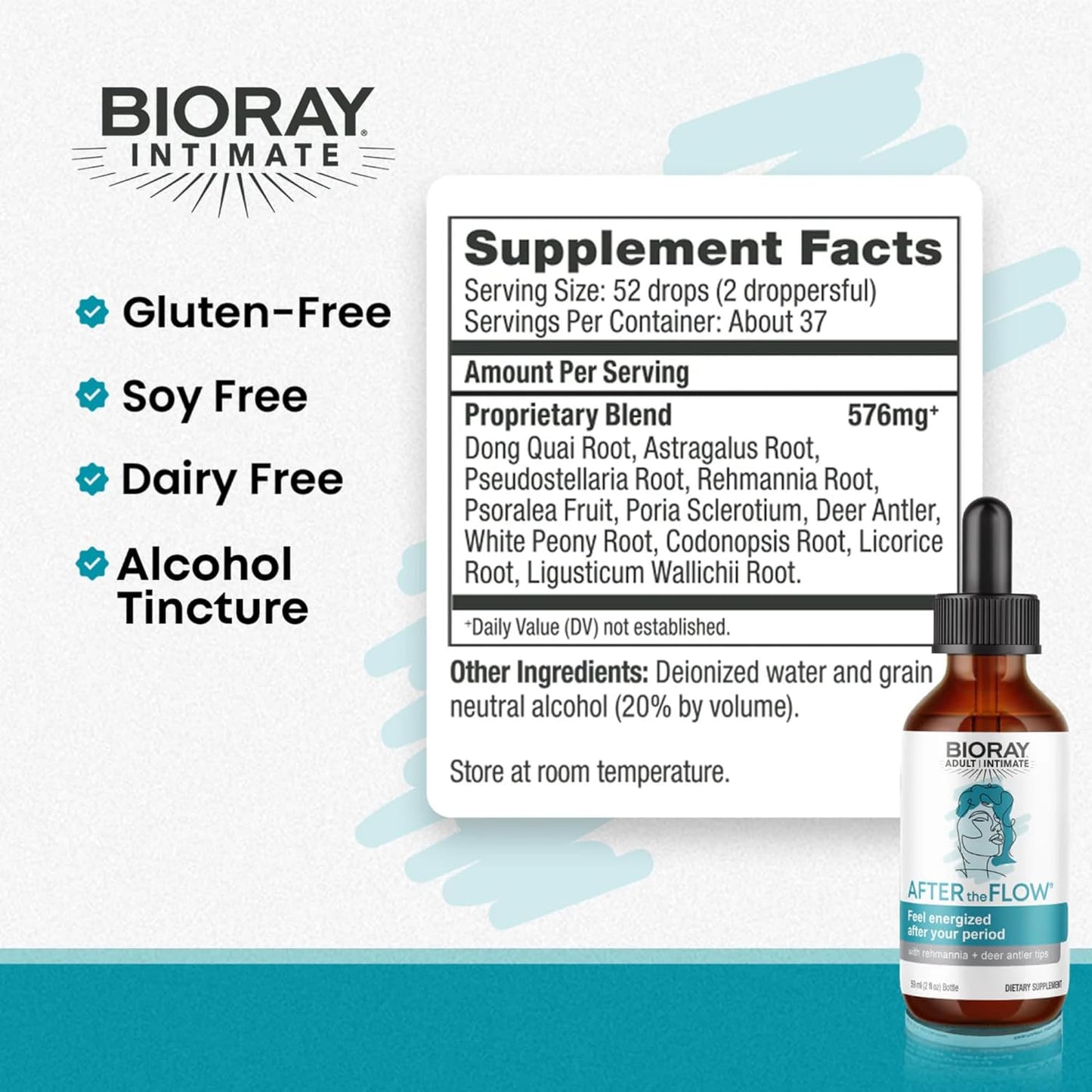 BIORAY After The Flow - 2 fl oz - Natural Menstrual Support - Non-GMO, Gluten Free Nirvana Guru