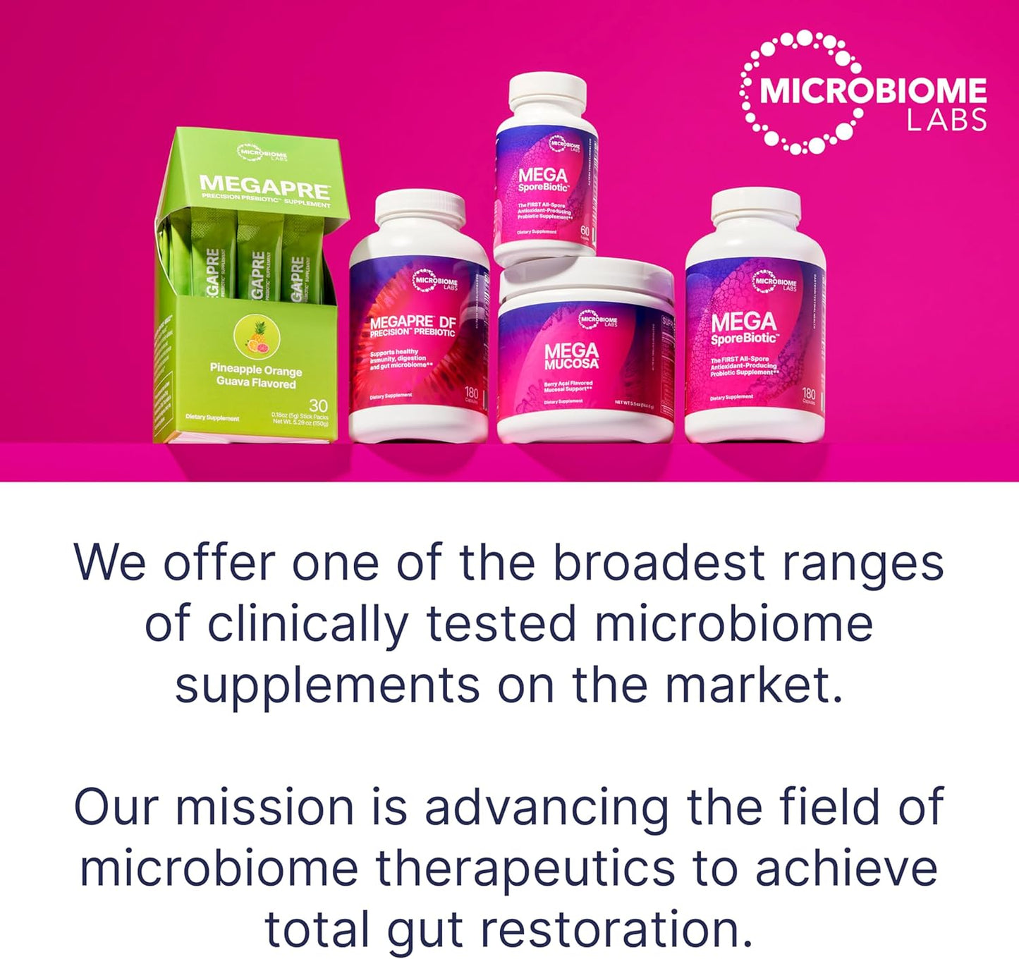 Microbiome Labs MegaPre Prebiotic Fiber Supplement in Vegetable Capsules - Prebiotic Supplement with Clinically Tested Oligosaccharides - Support Microbial Diversity & Gut Health (180 Capsules) - Nirvana Guru