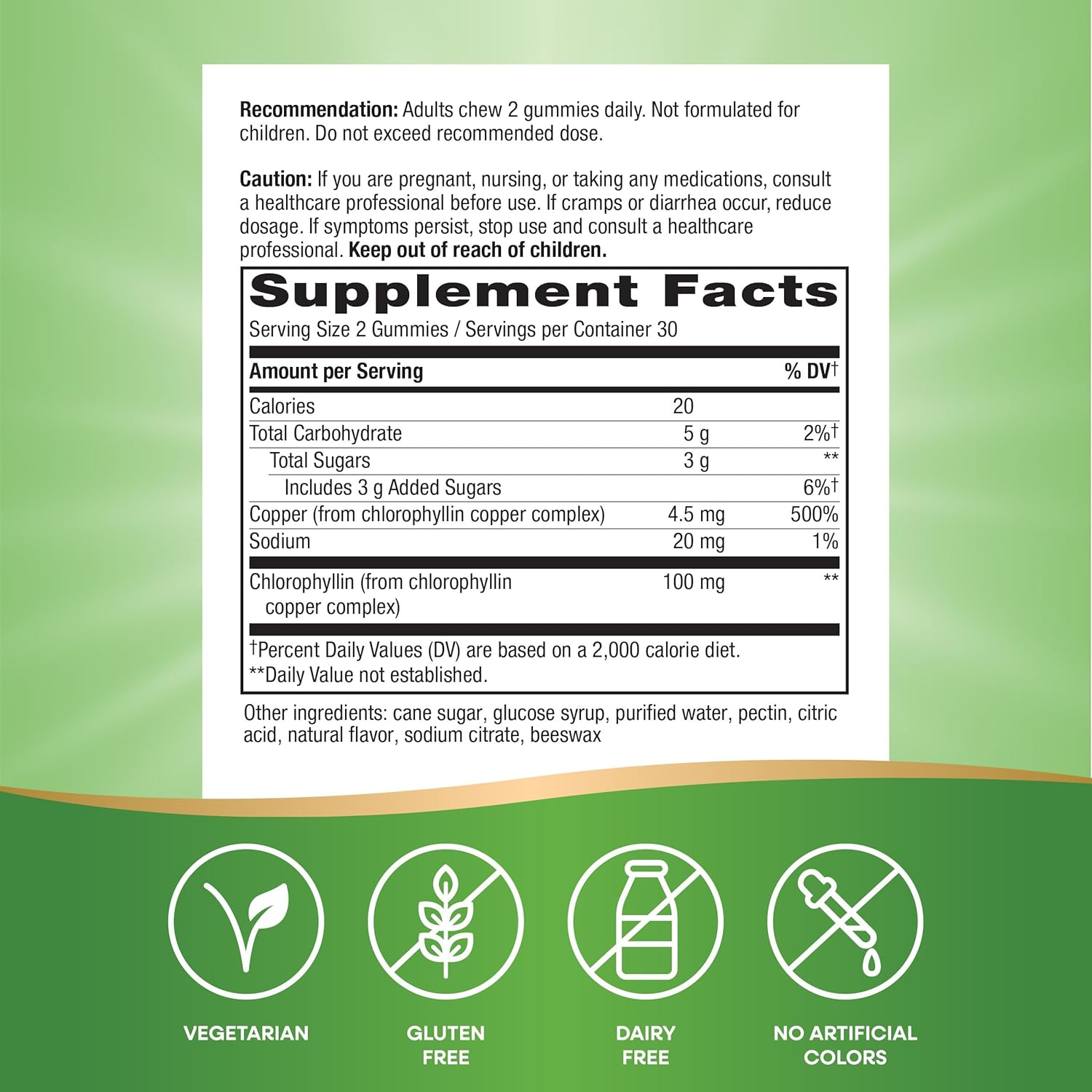 Nature’s Way Chlorofresh Chlorophyll Gummies, Supports Healthy Skin and Body Detox*, Internal Deodorant*, Orchard Fruit Flavored, 60 Gummies (Packaging May Vary) - Nirvana Guru