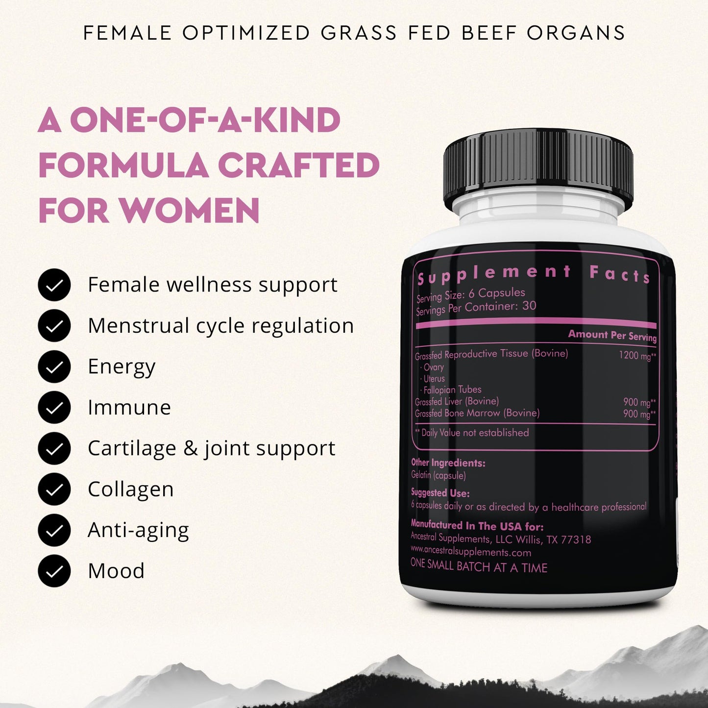 Ancestral Supplements Grass Fed Beef Liver 180 Capsules, Supports Energy Production, Detoxification, Digestion, Immunity and Full Body Wellness, Non-GMO, Freeze Dried Liver Health Supplement