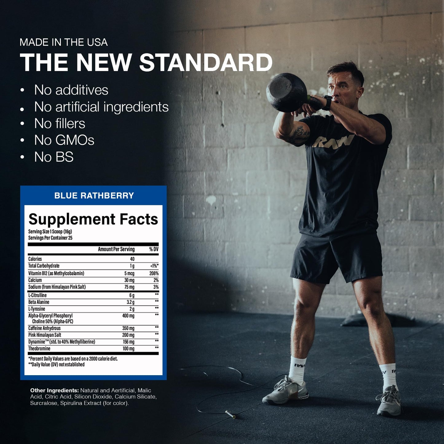 RAW Nutrition - Essential Pre - Chris Bumstead Pre Workout Formula, Sports Nutrition Pre-Workout Powders | Men & Womens Drink, Energy Powder for Working Out (Peach Mango)