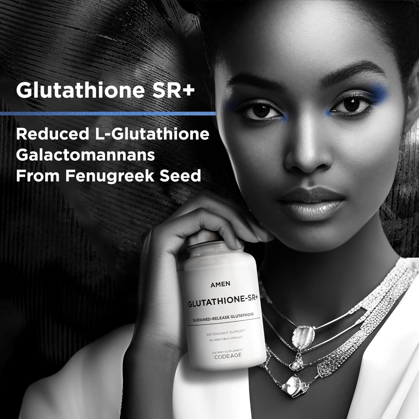 Amen Glutathione-SR+ Advanced Sustained-Release Supplement - 2-Month Supply - Reduced L-Glutathione - Galactomannans Fenugreek Seed - Time-Reduced Matrix - Non-GMO - 60 Capsules Nirvana Guru