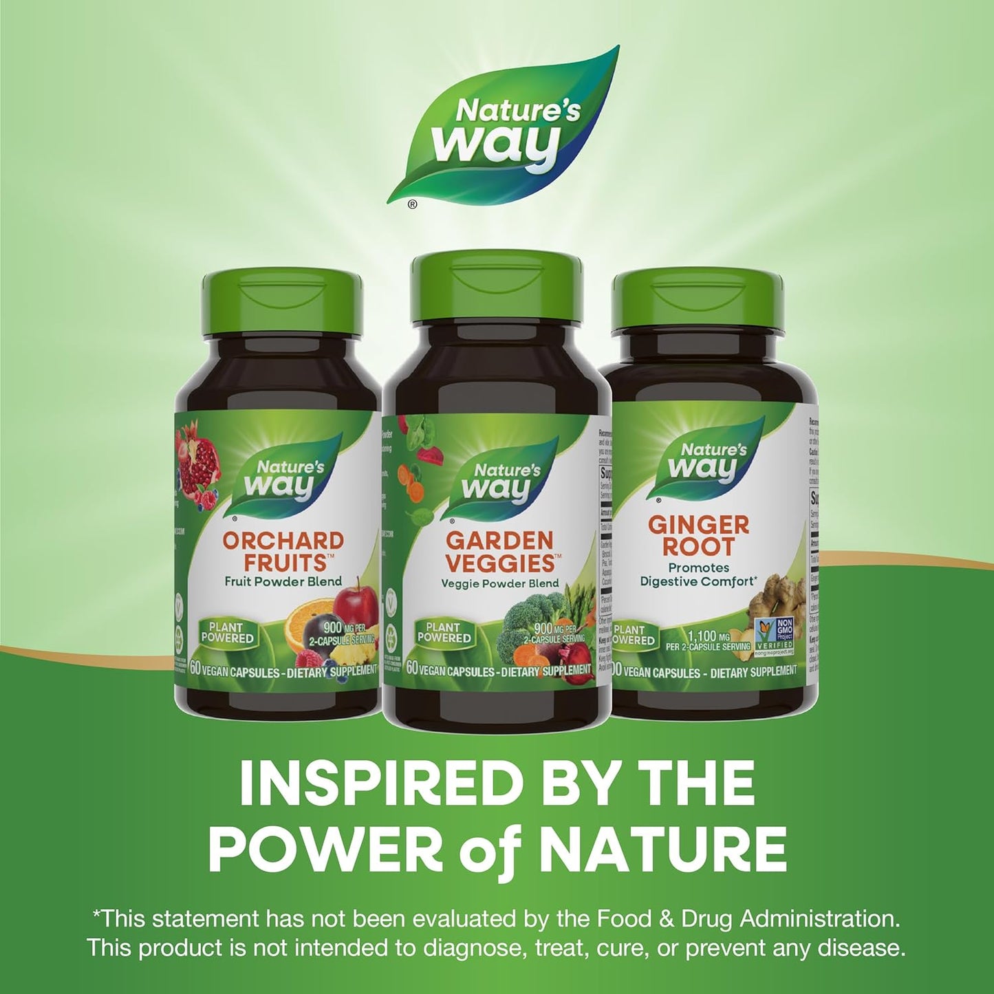 Nature's Way Garden Veggies, Veggie Powder Blend, 900 mg per 2-Capsule Serving, 60 Vegan Capsules (Packaging May Vary) - Nirvana Guru