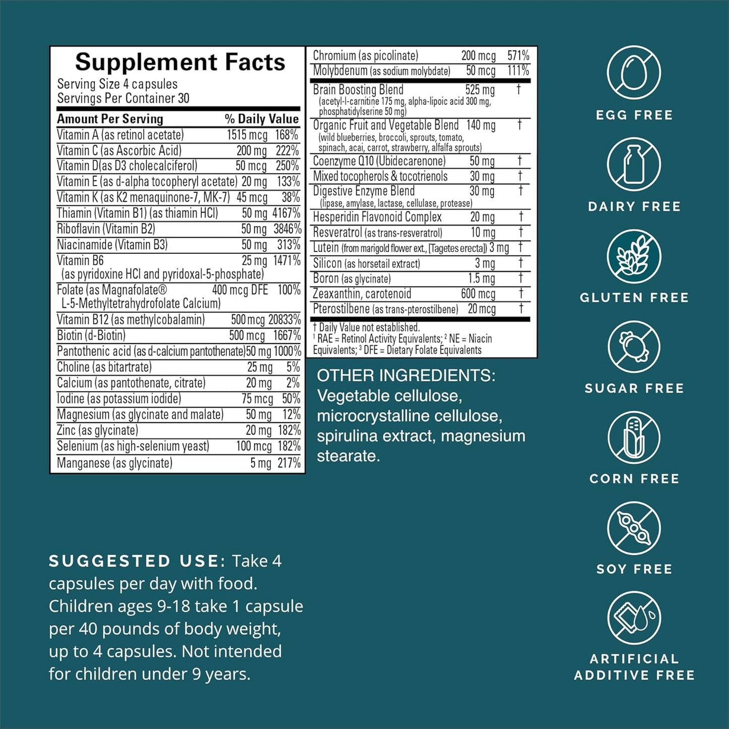 BRAINMD Dr Amen NeuroVite Plus - 120 Capsules, Pack of 2 - Multivitamin & Mineral Supplement - Enhanced with Phytonutrients, Enzymes & Whole Foods - Gluten Free - 60 Total Servings Nirvana Guru