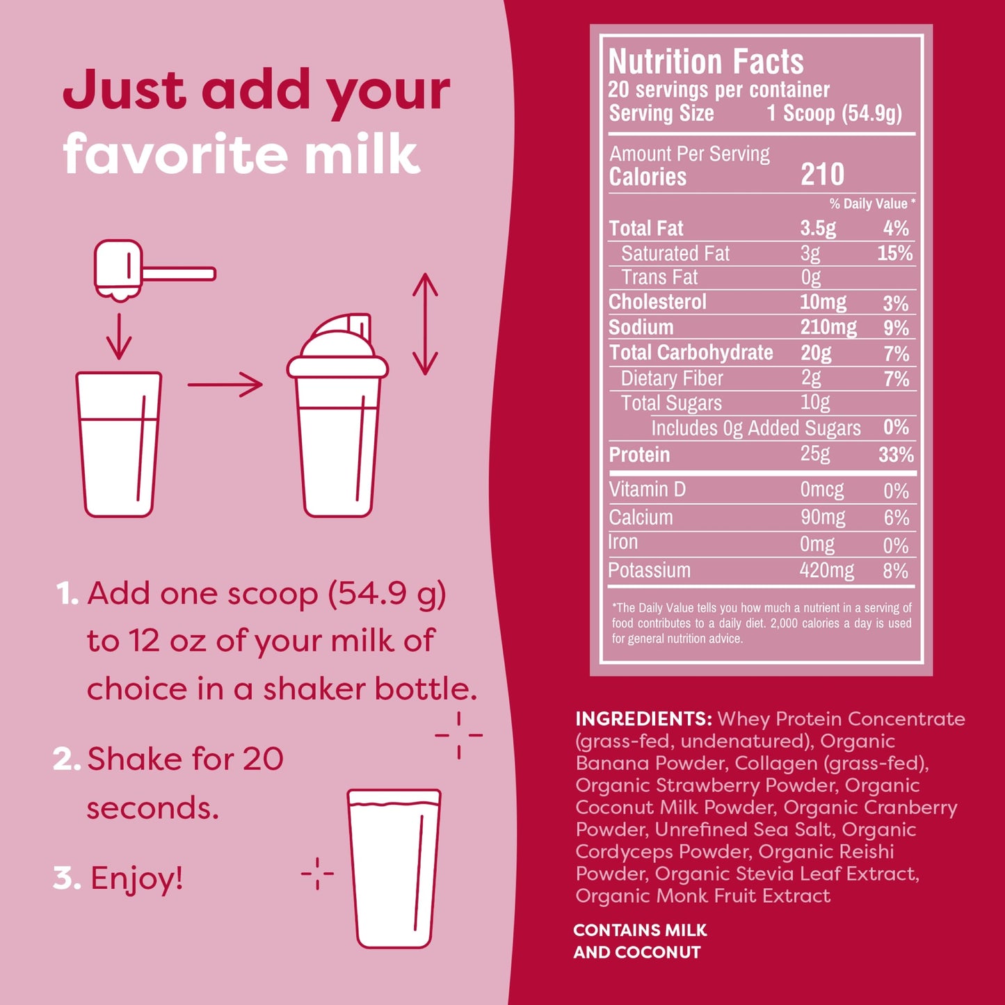 FlavCity Grass Fed Whey Protein Powder - Vanilla Smoothie - 25g Protein & 10g Collagen - Made with Real Vanilla Bean & Organic Coconut Milk - Gluten Free & No Added Sugars (20 Servings)