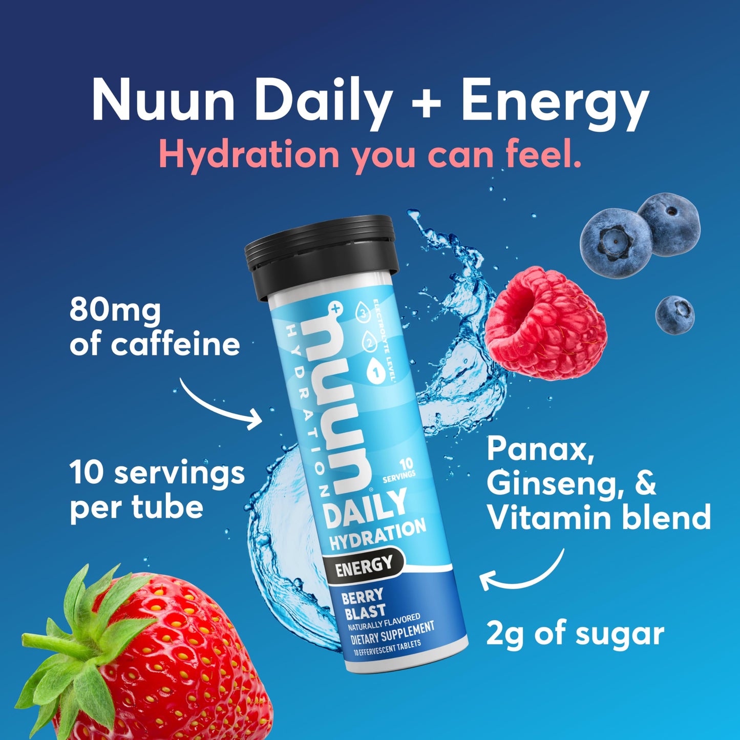 Nuun Energy Electrolyte Tablets with Ginseng, Caffeine from Green Tea Extract, Vitamin B12, B6, B5, Magnesium & 4 Other Electrolytes, Gluten Free & Vegan, Tropical Punch, 8 Pack (80 Servings Total) Nirvana Guru