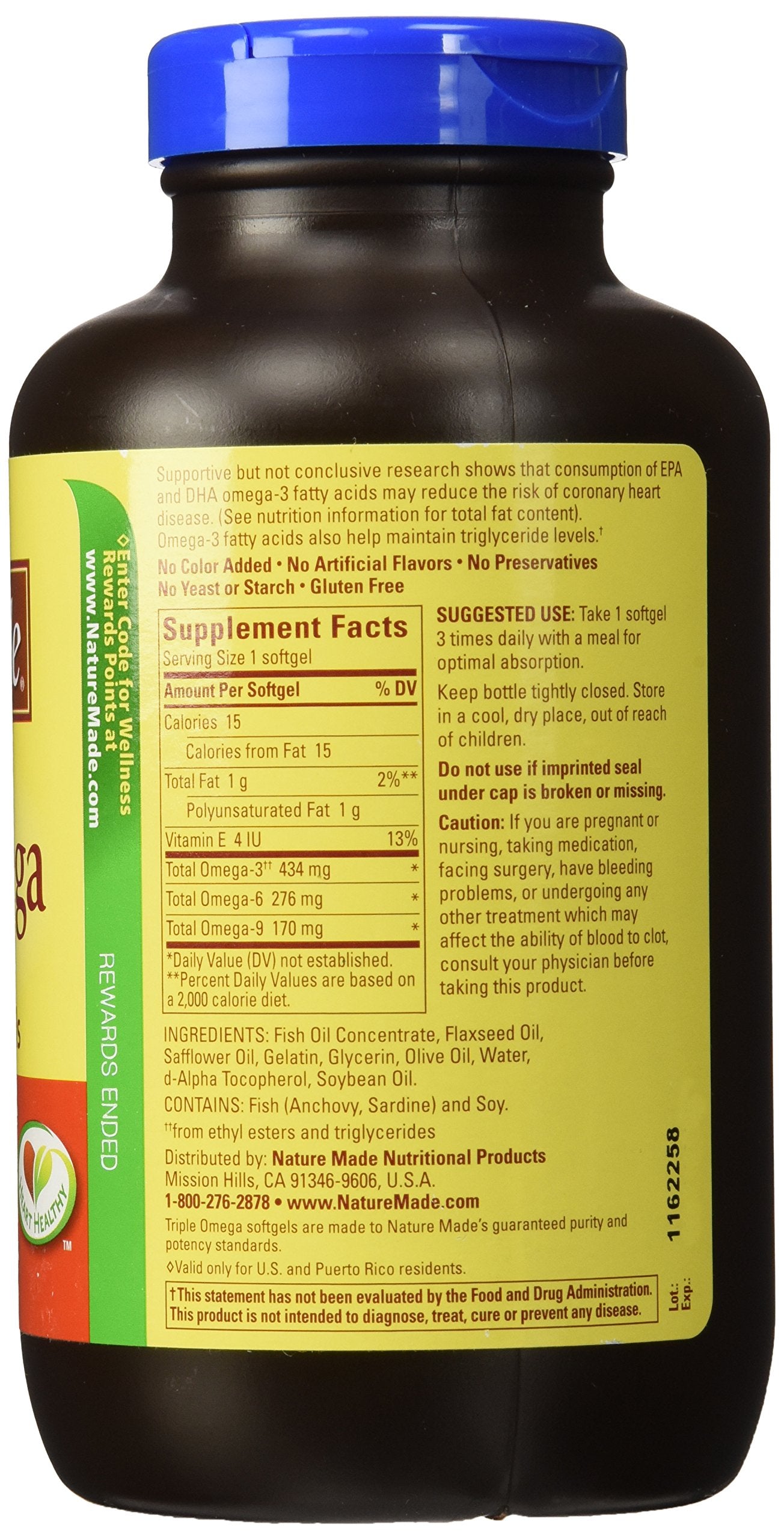 Nature Made Triple Omega 3 6 9 Supplements, Flaxseed, Safflower & Olive Oils, Fish Free Omega 3 Fatty Acid Supplement, 150 Softgels, 75 Day Supply - Nirvana Guru