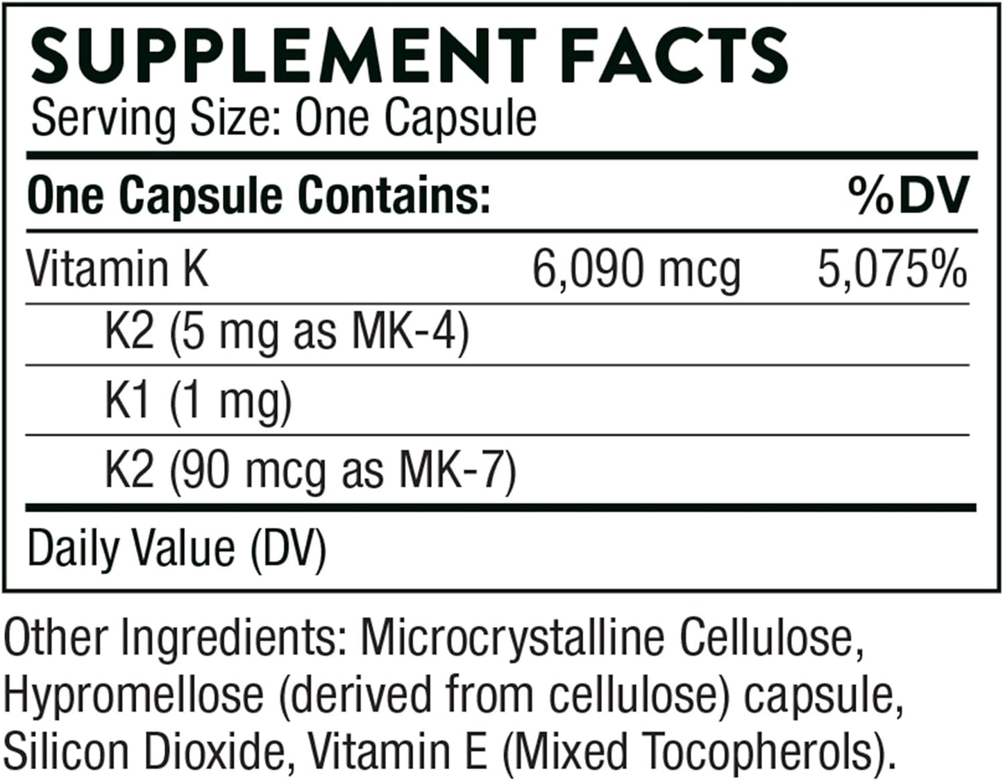 THORNE Vitamin K (Formerly 3-K Complete) - Vitamins K1 and K2 (as MK-4 and MK-7) - Supports Strong Bones* - 60 Capsules - Nirvana Guru
