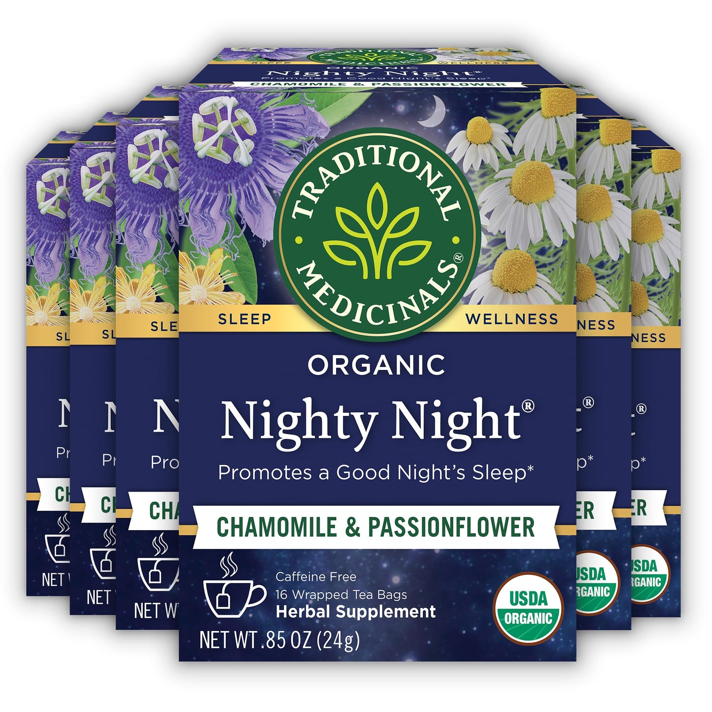 Traditional Medicinals Organic Nighty Night Extra Tea With Valerian Root for Relaxation, 16 Tea Bags (Pack of 1) - Nirvana Guru