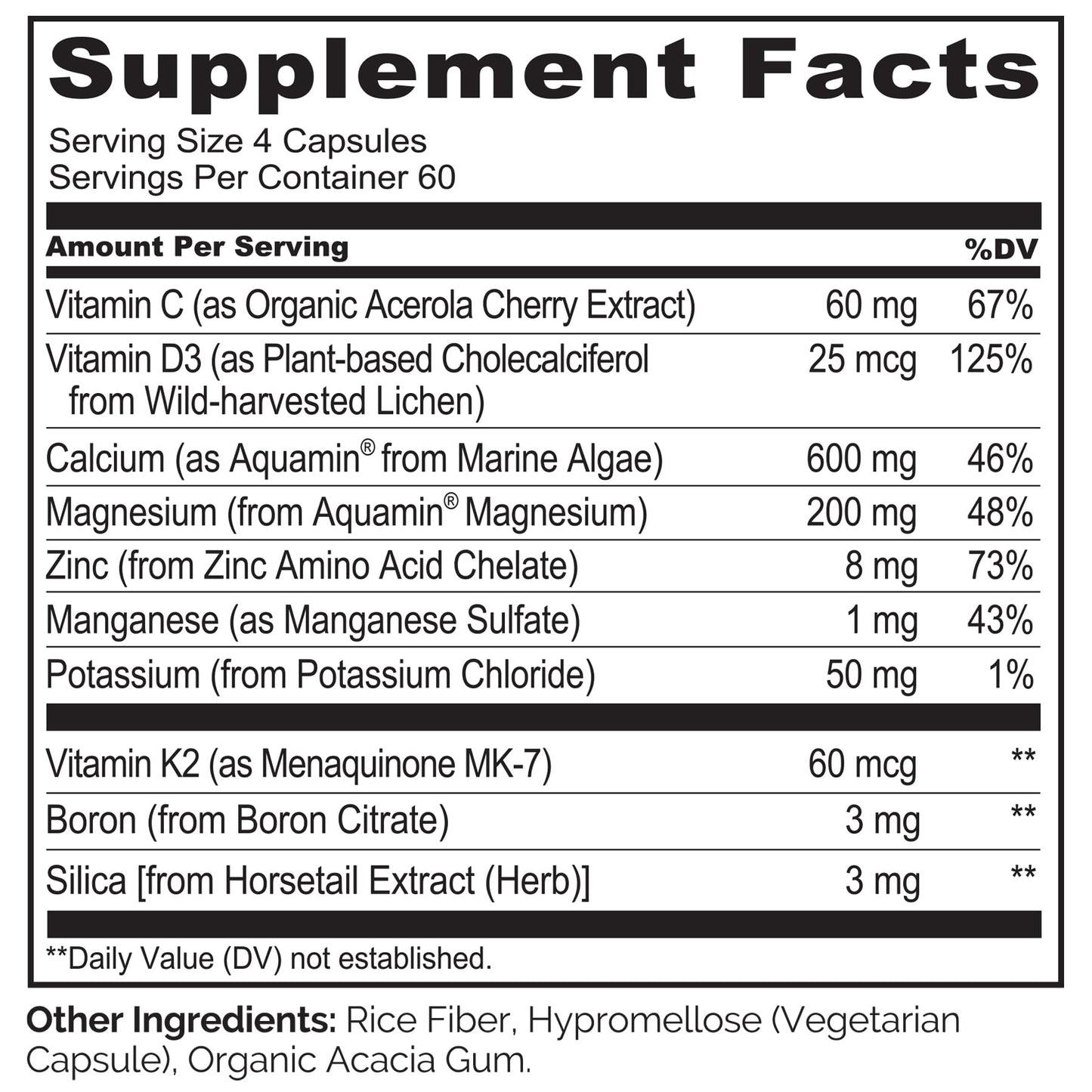 NATURELO Calcium Supplement - with Vitamin C, Vitamin D3, K2, and Calcium Magnesium Zinc for Bone Strength with Calcium 600mg - Plant-Based, 120 Vegetarian Capsules, Non-GMO, Soy & Gluten-Free Nirvana Guru